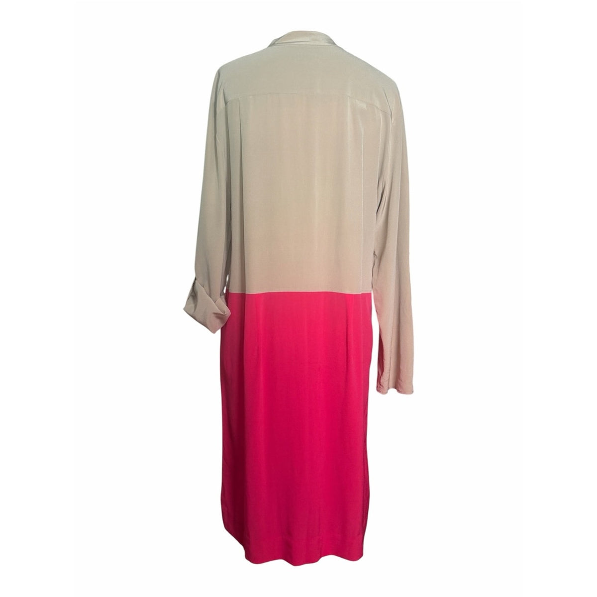 Per Se by Carlisle Street Fair 100% Silk Colorblock Shirt Dress Size 12 NWT