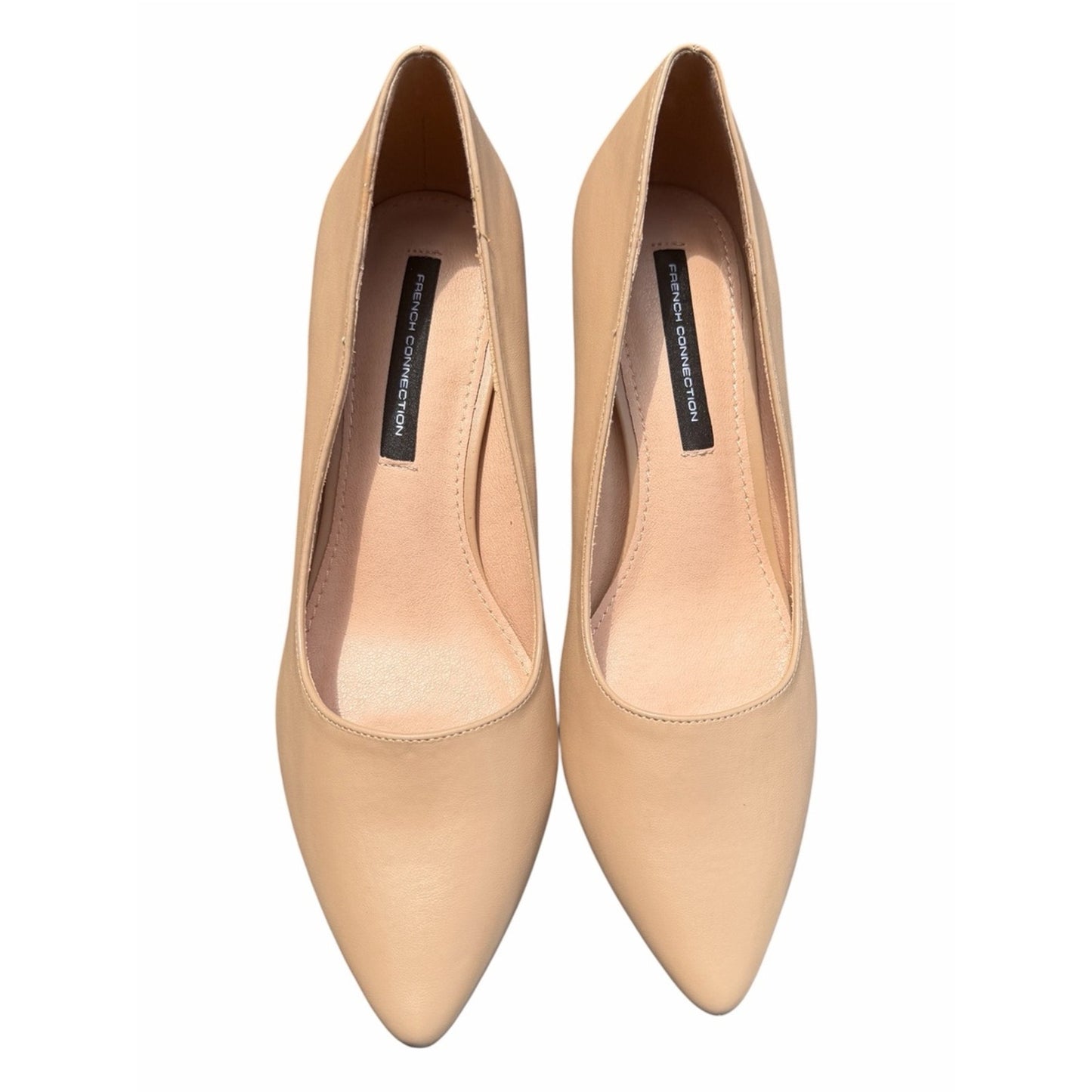 French Connection Nude Pointed Toe Pump Size 7.5 Vegan Leather Classic Pumps NIB