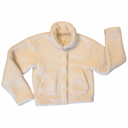 Splendid Collection Cream Sherpa Jacket XS NWT Cozy Teddy Zip Coat