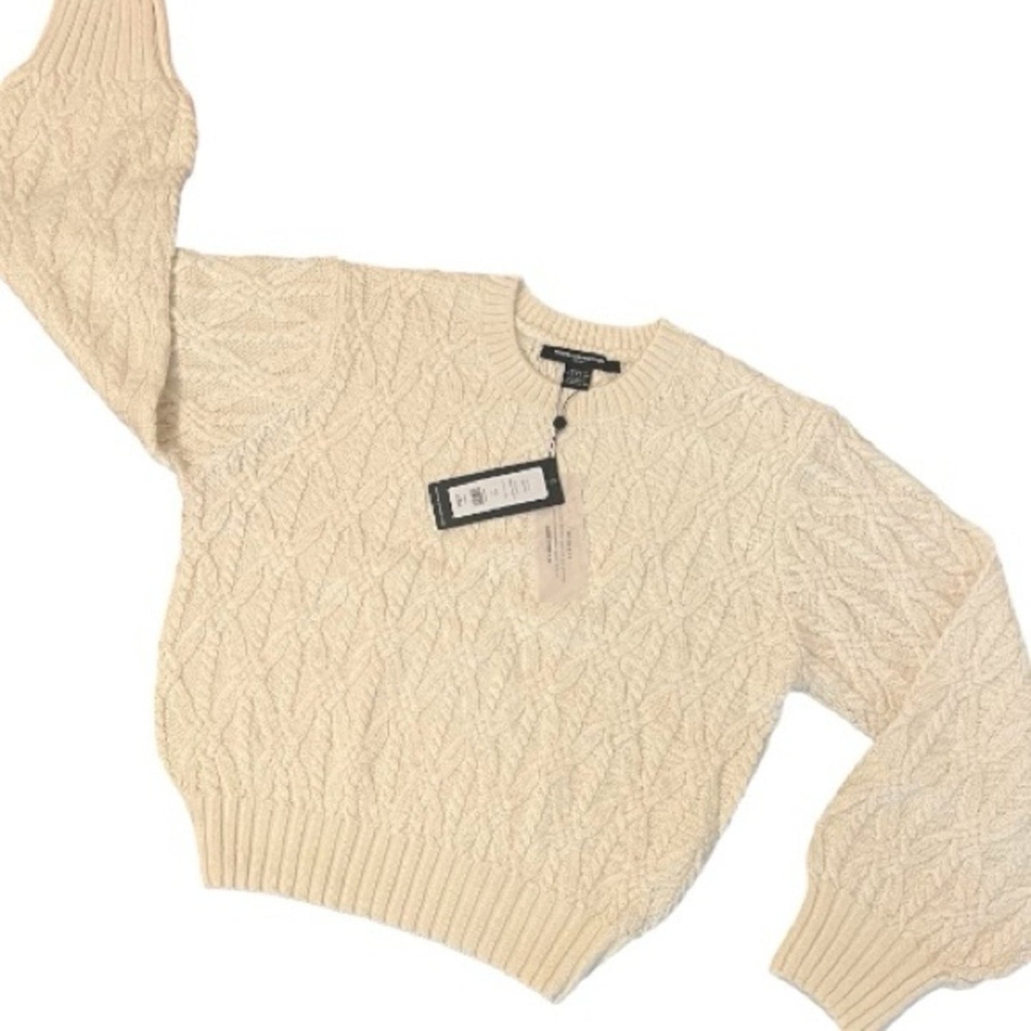 French Connection Layon Jini Cable Crewneck Cream Sweater Size M
NWT