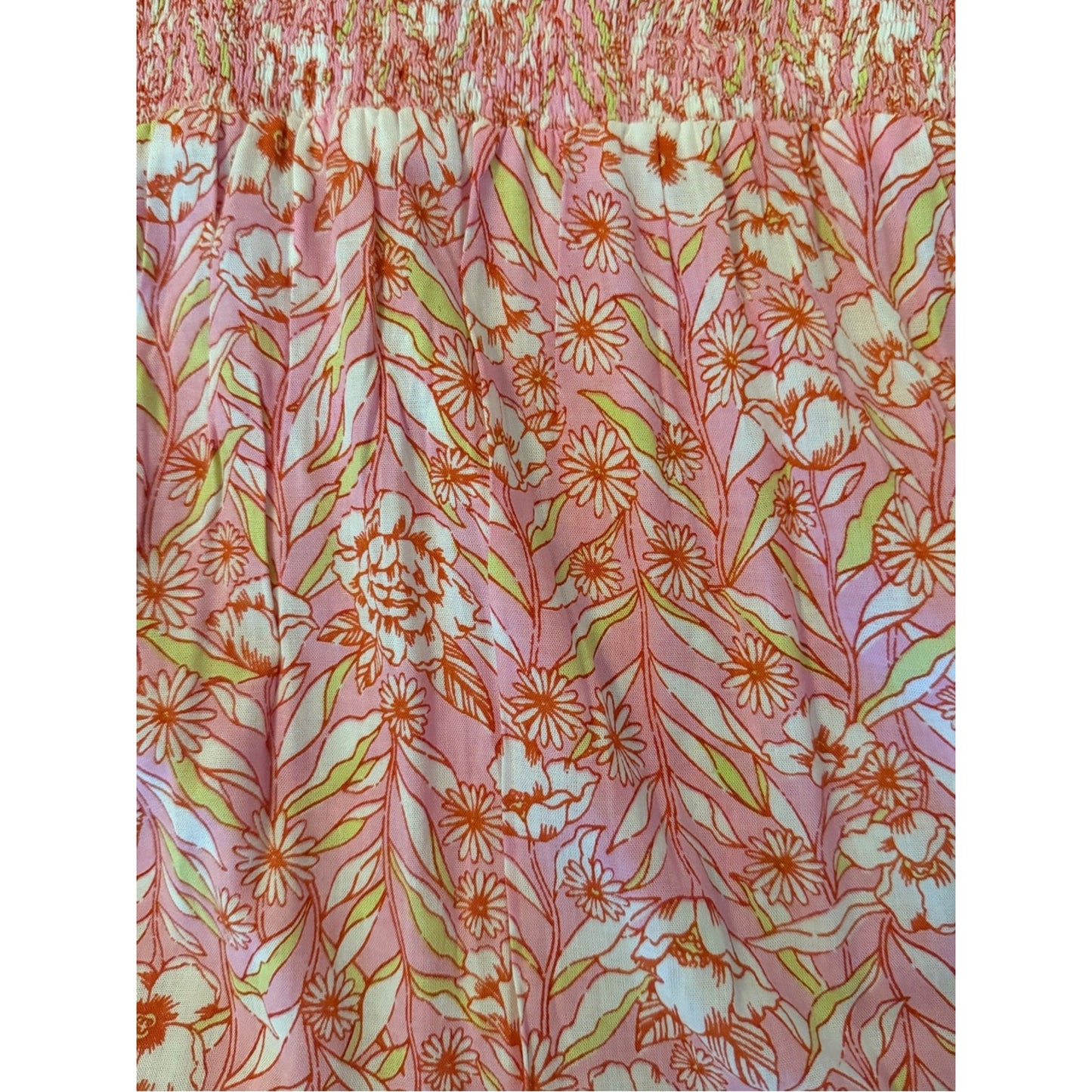Poupette St. Barth Bruna V Mini Dress – Pink Garland Flowers – Size Large