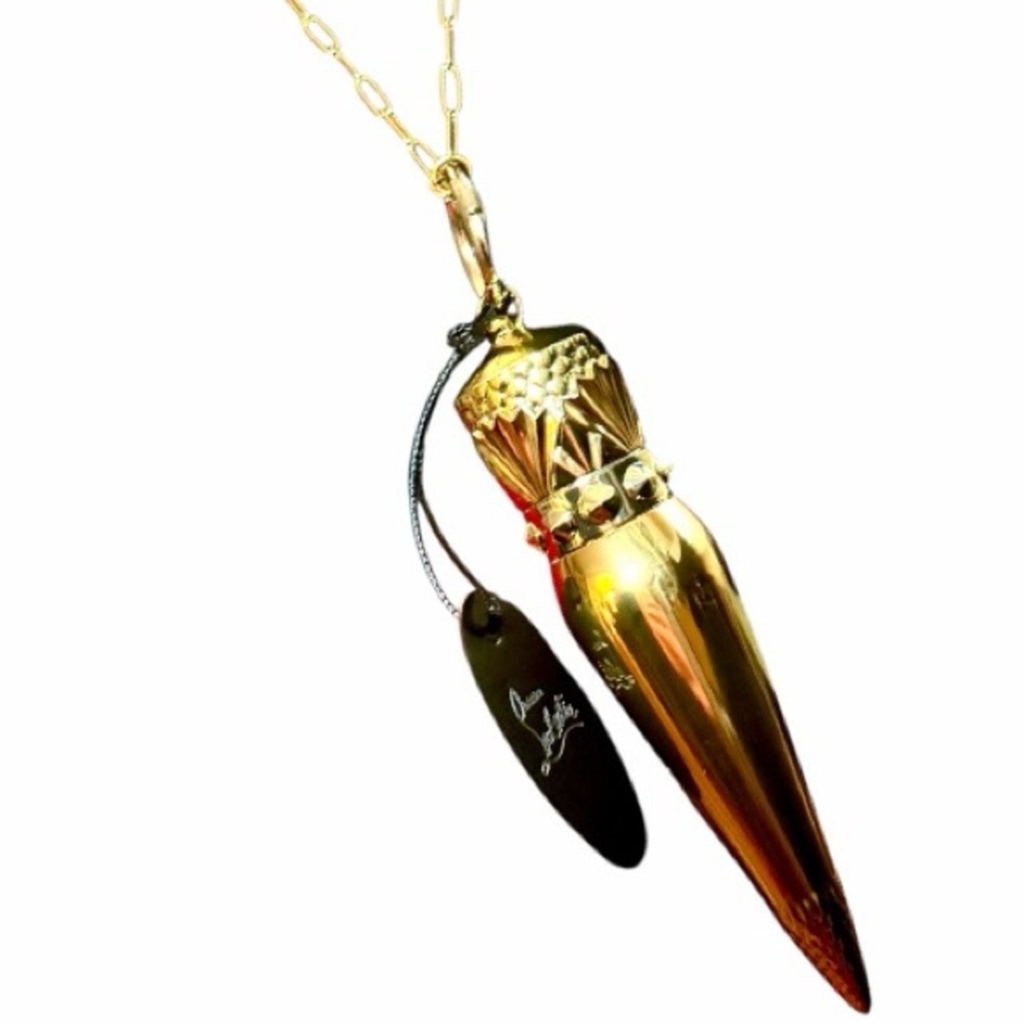 Copied - Christian Louboutin Rouge Lipstick “Silky Satin 001” In The Refillable Collector Gold Case NIB