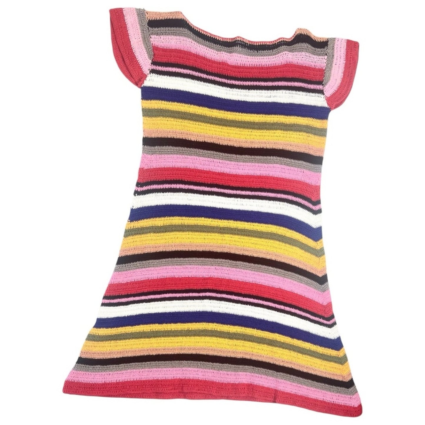 Festival Multi Colored Crochet Dress Size M