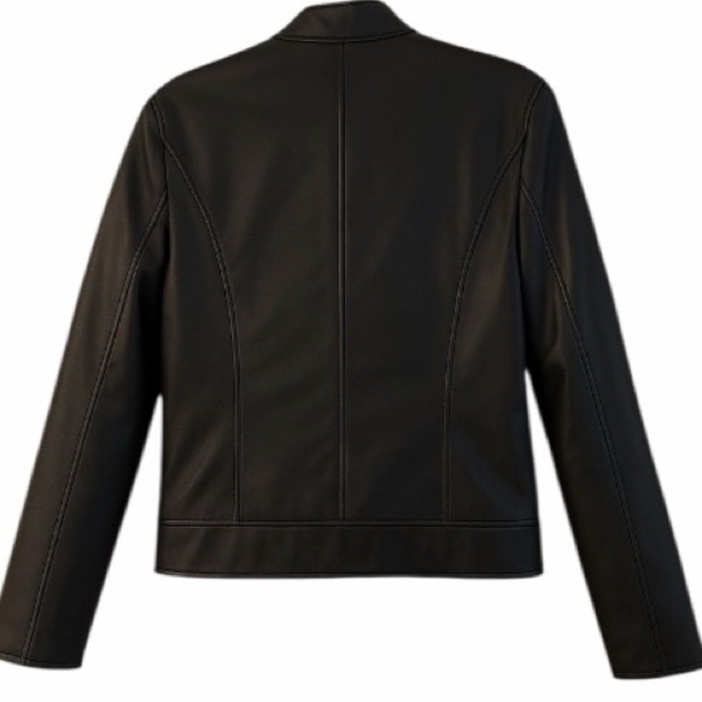 Vegan Leather Moto Jacket (Women’s L) Zip Front Black NWT