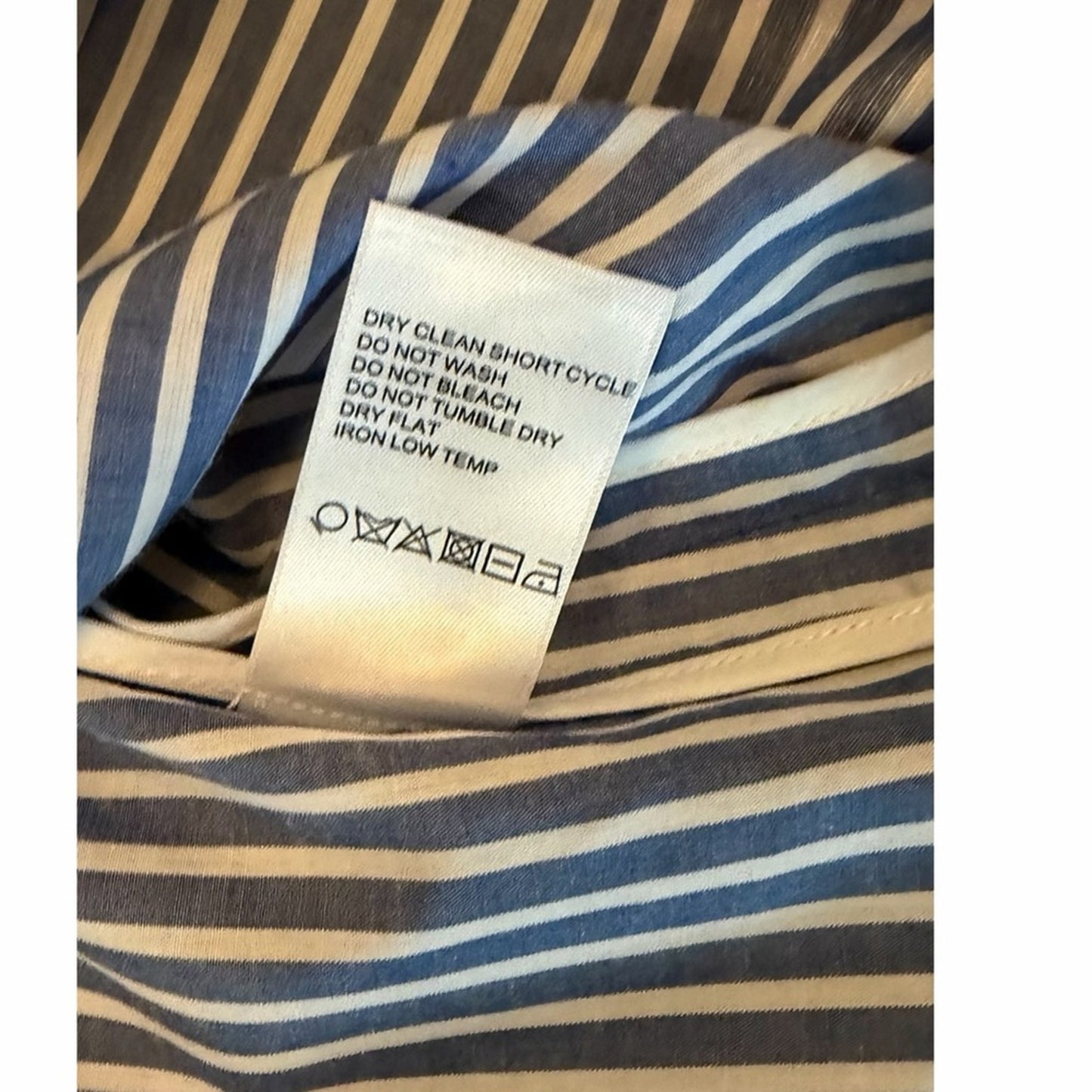 Etcetera Blue White Stripe Wrap Dress Size 10 Knee Length Coastal Preppy NWT