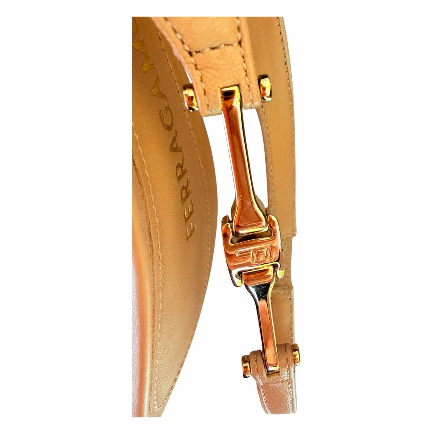 Ferragamo Tally 70 Amaretti Leather Slingback Pumps 8C Wide NIB