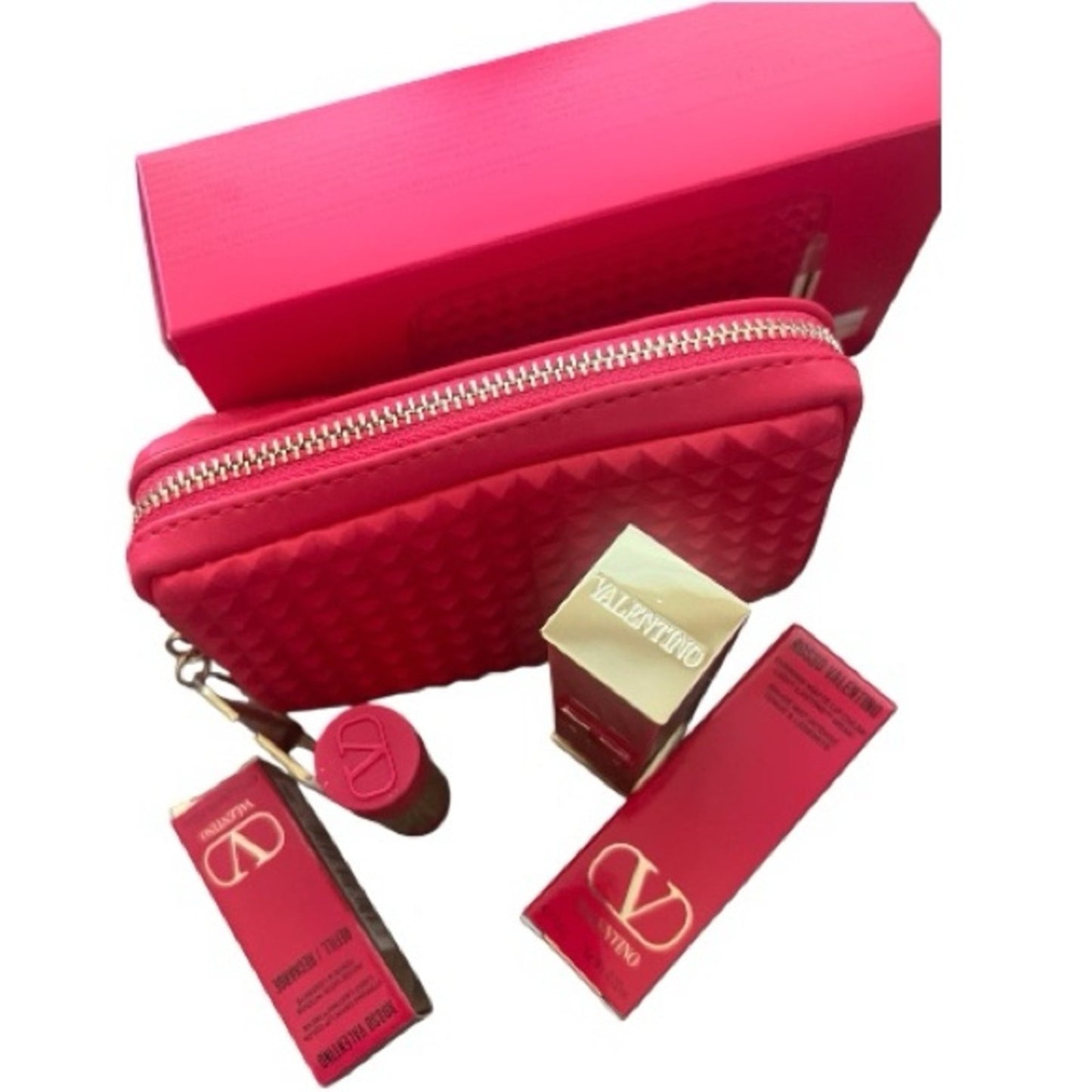 Valentino Red - Wristlet - Card Holder W 2 Lipsticks (123R) & (22R)NIB