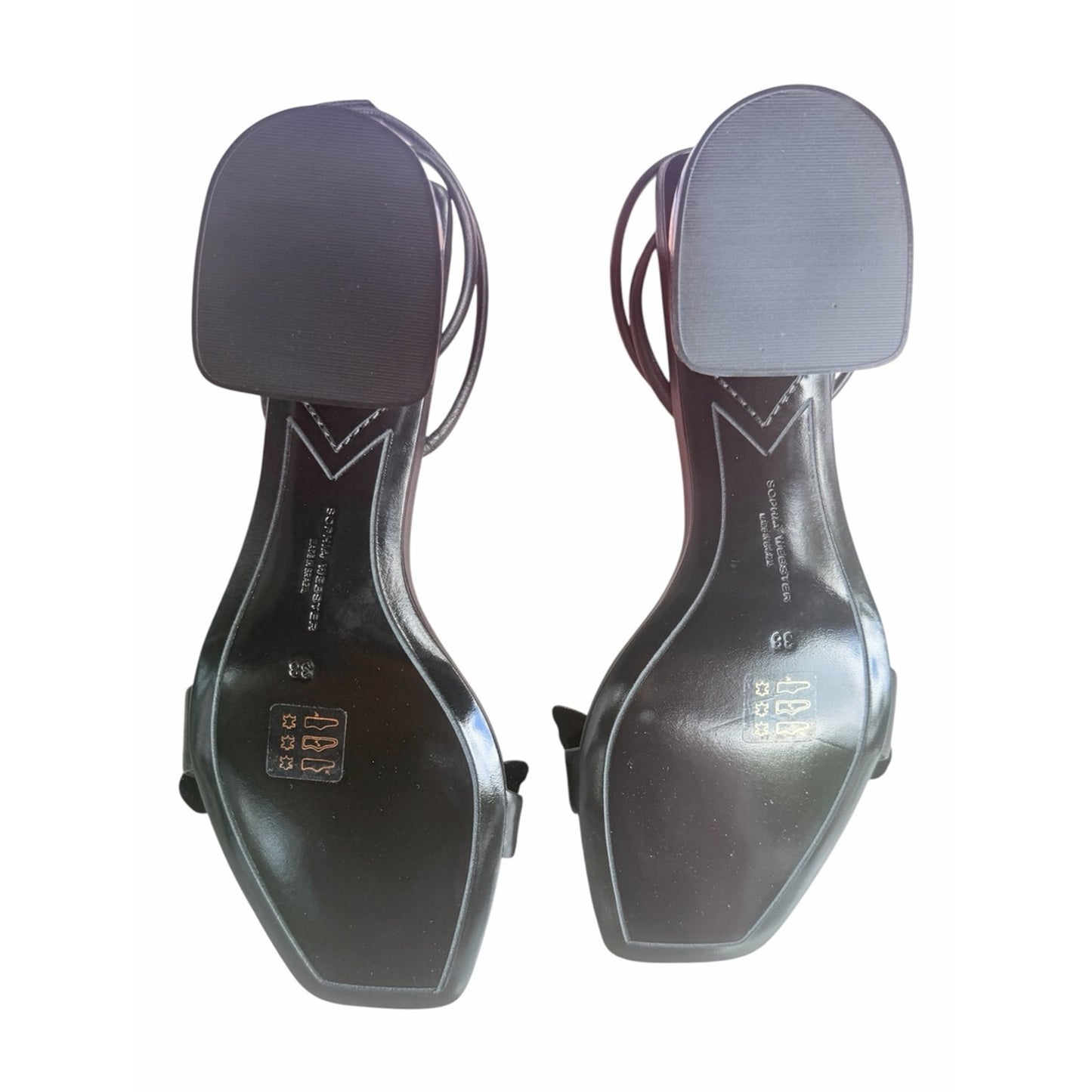 Sophia Webster Fairycore Vanessa Pearl Butterfly Mid Block Sandals Black 38 NIB