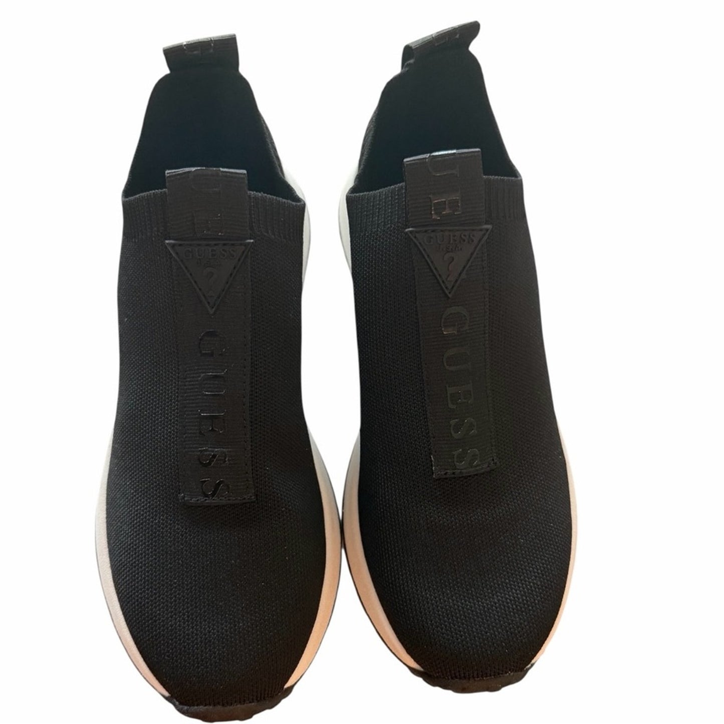 GUESS Knit Slip On Sneakers Black Sock Style Athletic Shoes Size 6