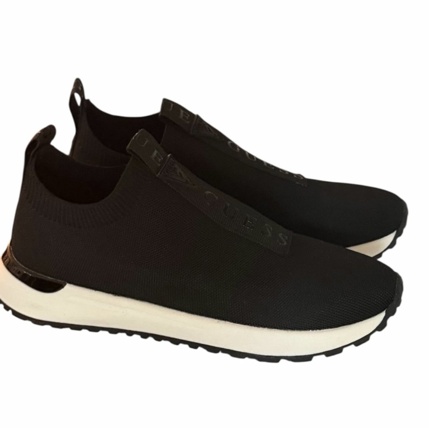 GUESS Knit Slip On Sneakers Black Sock Style Athletic Shoes Size 6