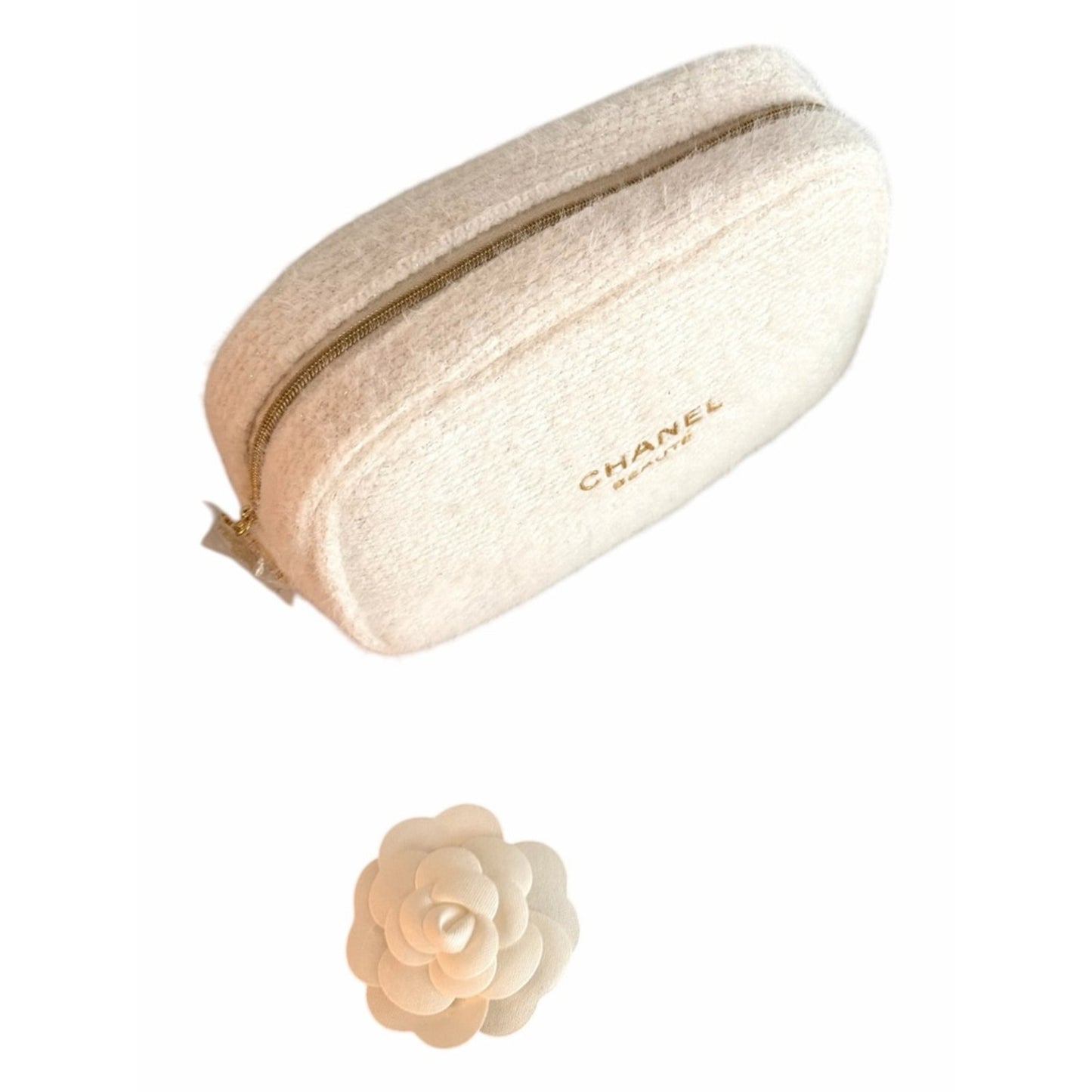 Chanel Beauté Tweed Cosmetic Bag w/ Box + No.5 Sample NWOT Giftable Luxury Pouch