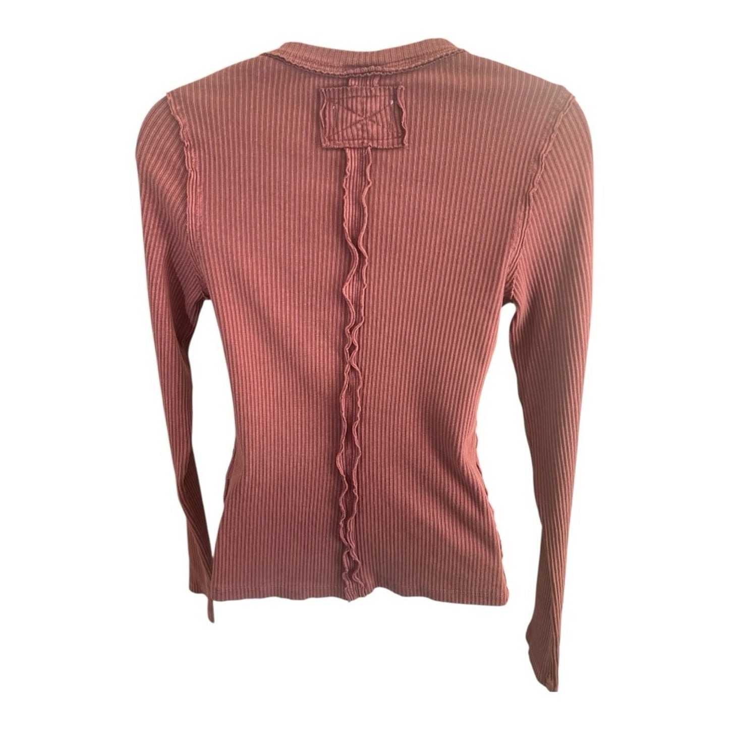 Free People Ribbed Mauve Button-Up Sweater Women's Large NWT