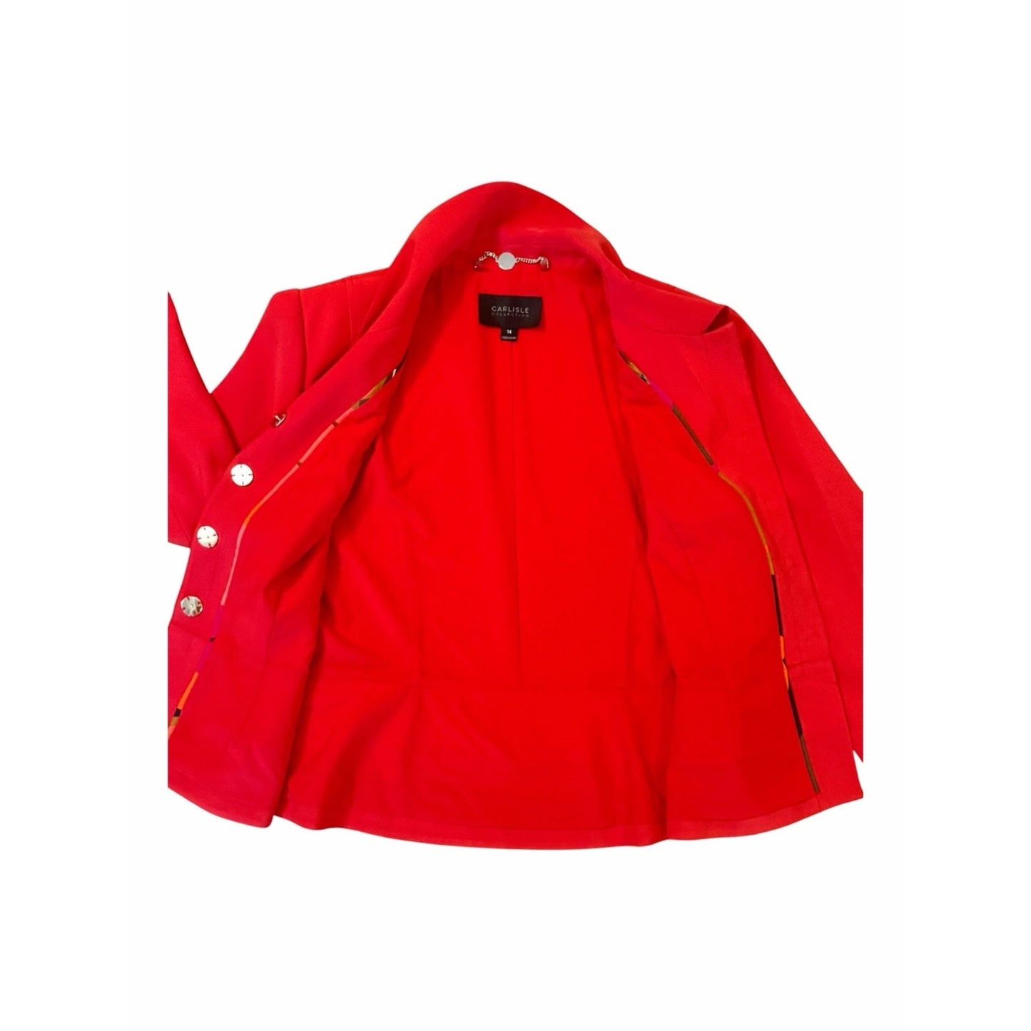 Carlisle Collection Red Peplum Blazer Size 14 New Everyday to Elevated Wear