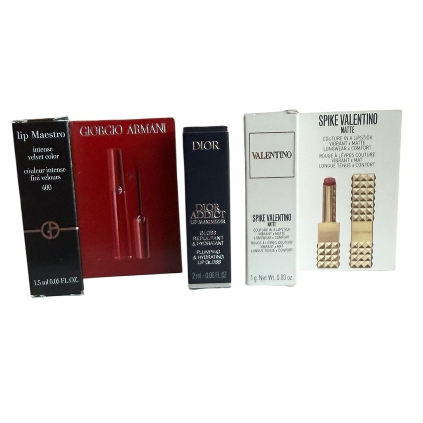 Luxury Lip Mini Bundle Dior Valentino Armani | Travel Size Lipstick & Gloss Set