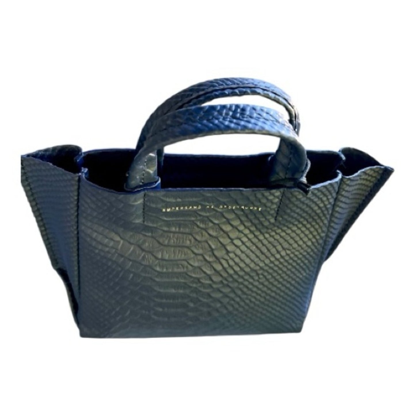 AMPERSAND Blue Python Mini Tote / Micro Crossbody Bag 
NWT