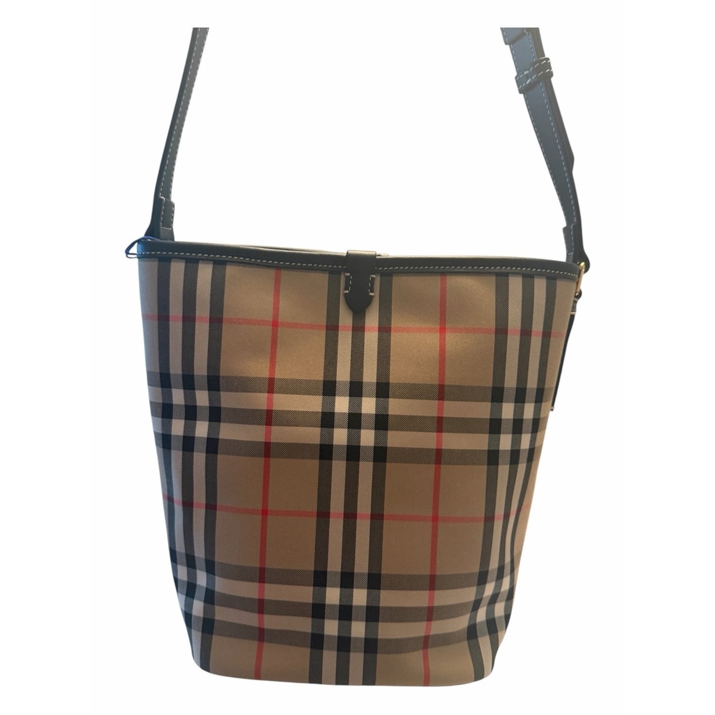 Burberry Ashby Vintage Check Crossbody Bucket Bag NWT Archive Beige w/ Dust Bag