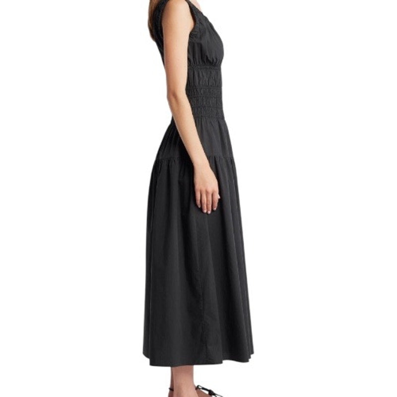 Rails Anastasia Shirred Maxi Dress Size Medium, Black - Sleeveless -NWT