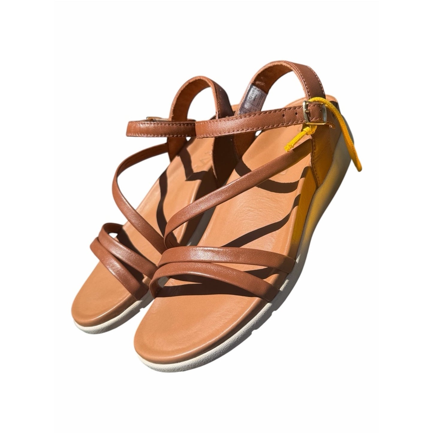 Strive Angular Comfort Sandals Tan Leather Size 7 NIB Every day Wear