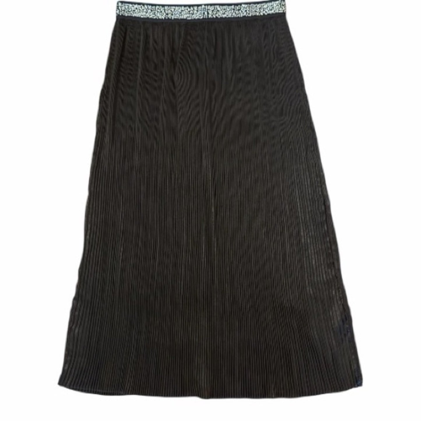 LE SURPERBE FOIL PLEATED SKIRT BLACK SIZE MED NEW