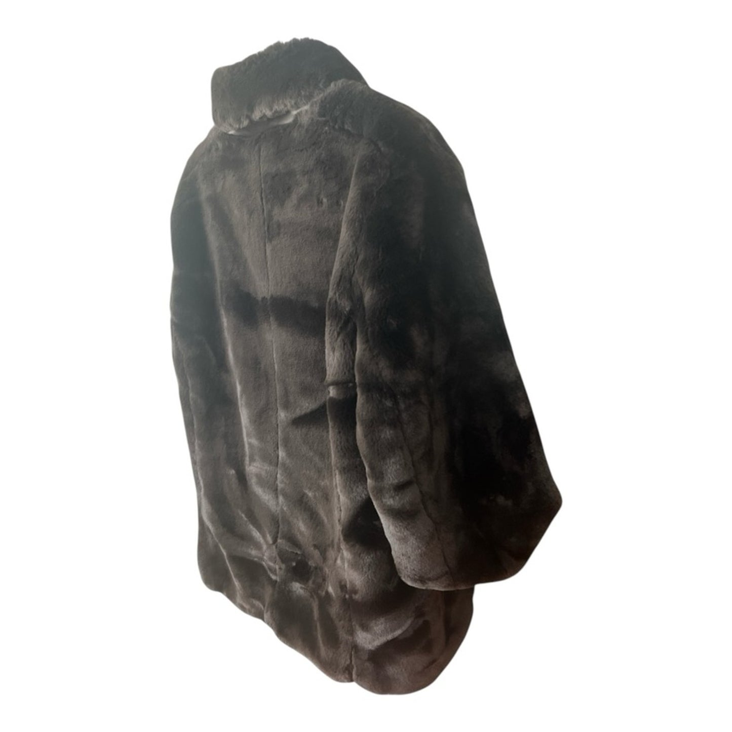 Vintage Faux Fur Jacket Choc Brown L