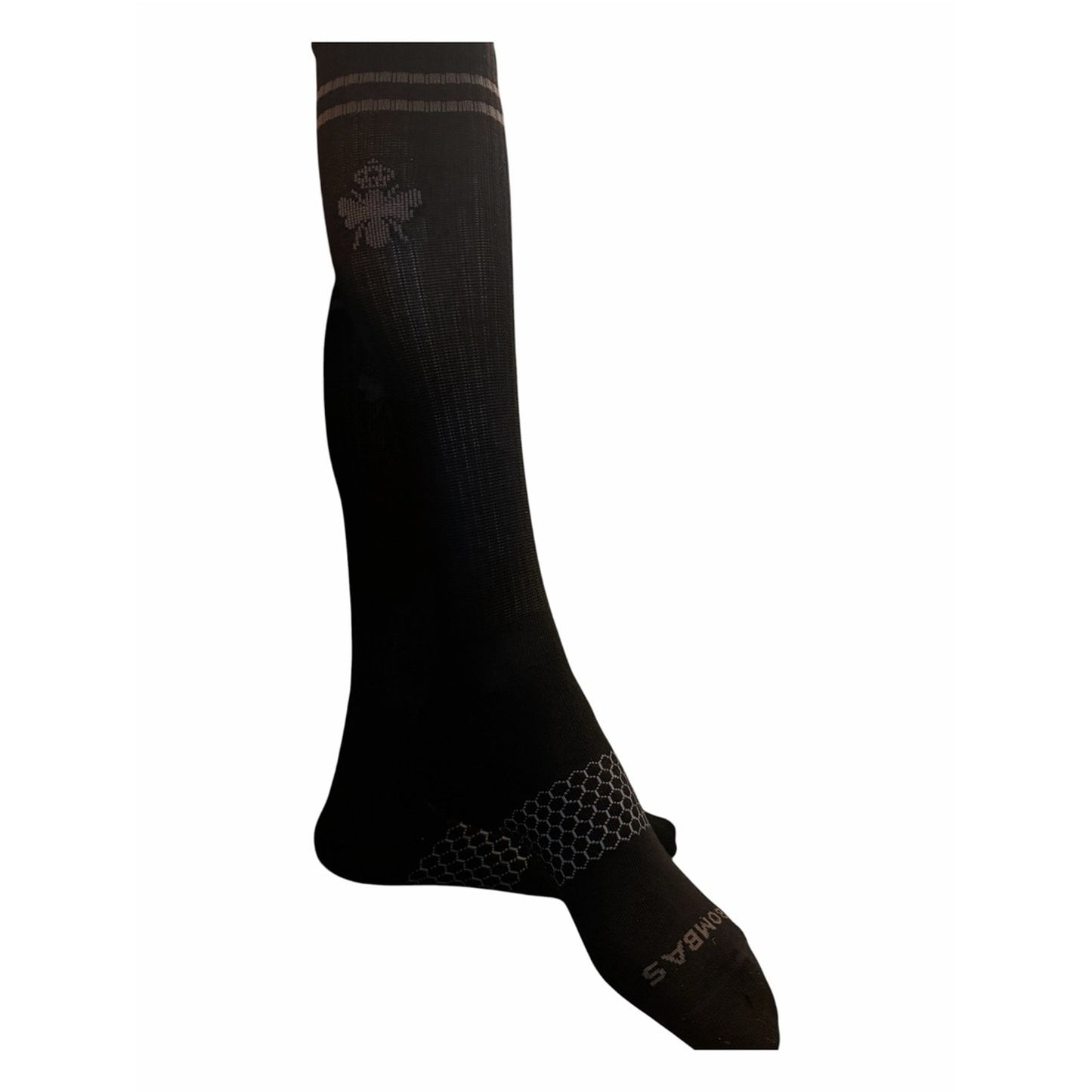Bombas Men’s XL Honeycomb Crew Socks 4-Pack Black Cushioned Unisex