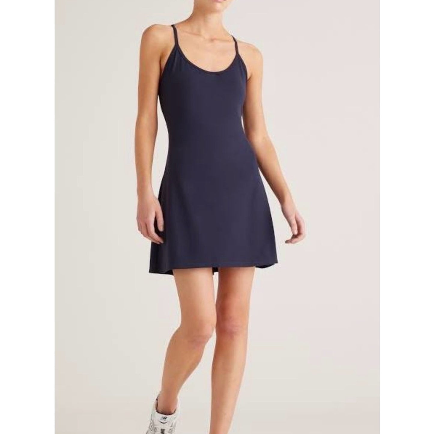 Quince Ultra-Form Active Dress W/ Built In Shorts Navy Blue Tennis Dress Size S