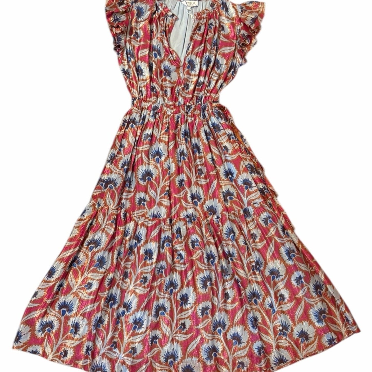 Omika Metallic Floral Midi Maxi Dress NWT Anthropologie Boho Small