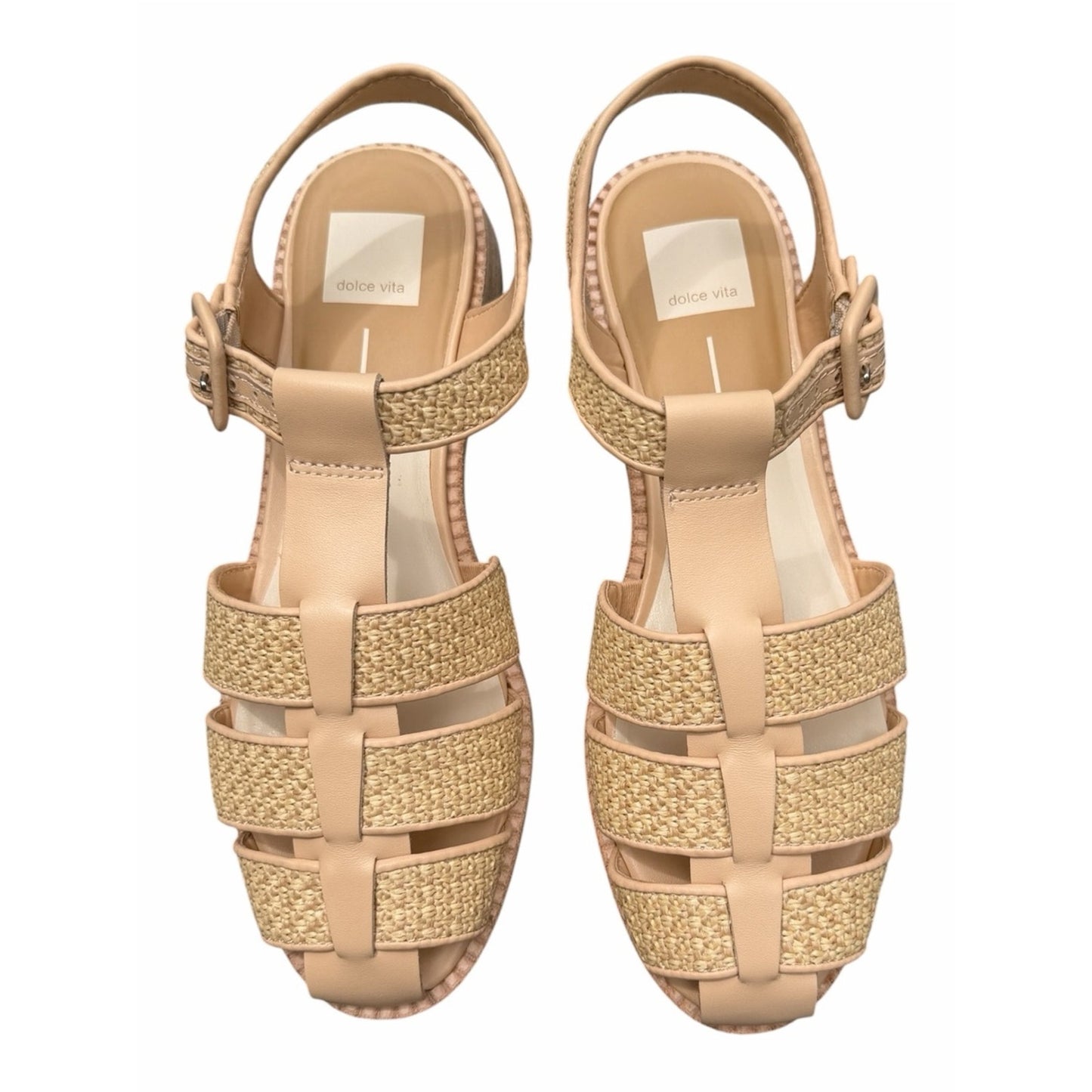 Dolce Vita Hollis Raffia Fisherman Sandals Coastal Chic NIB 8.5