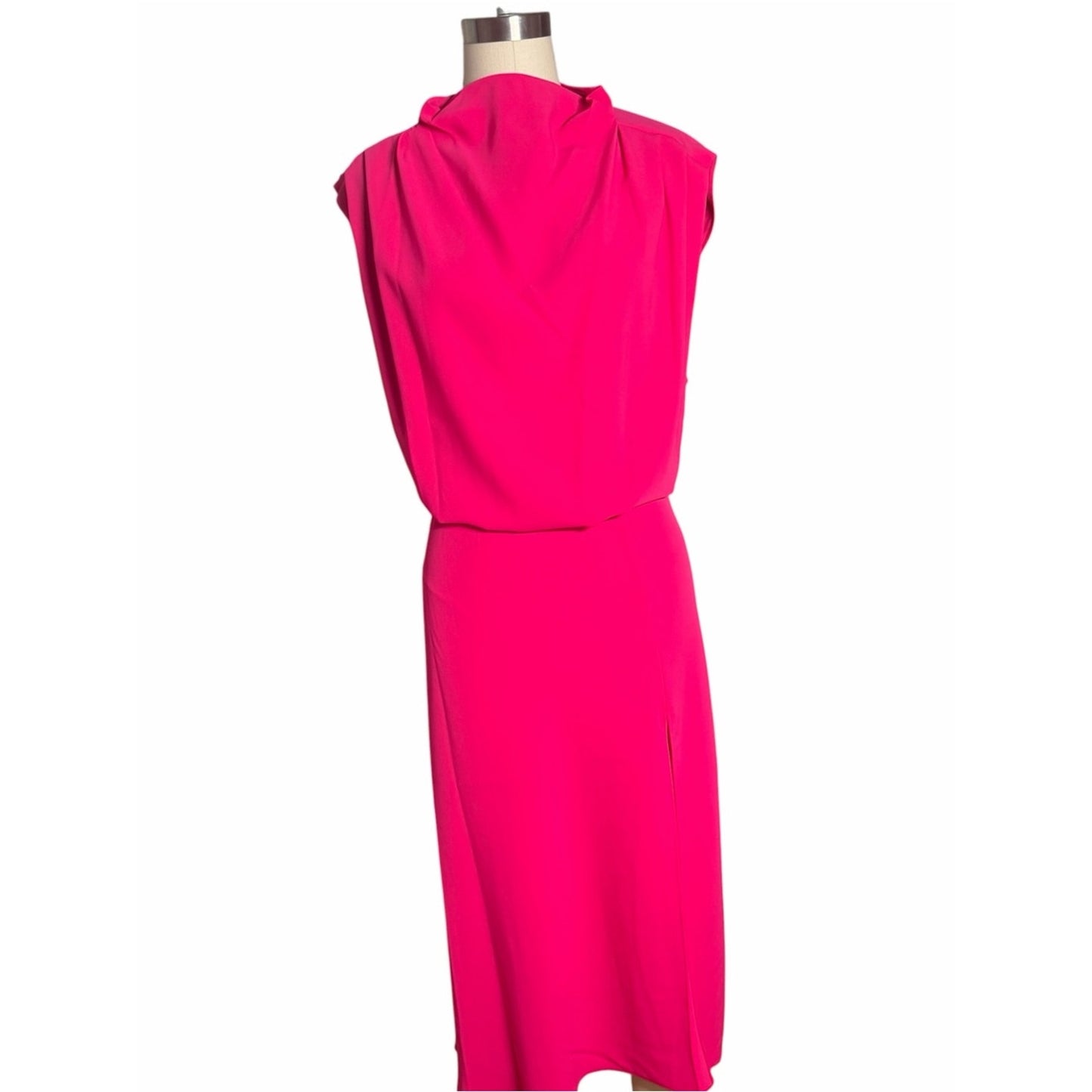 Amanda Uprichard Franny Hot Pink Midi Dress NWT XL Wedding Guest Cocktail