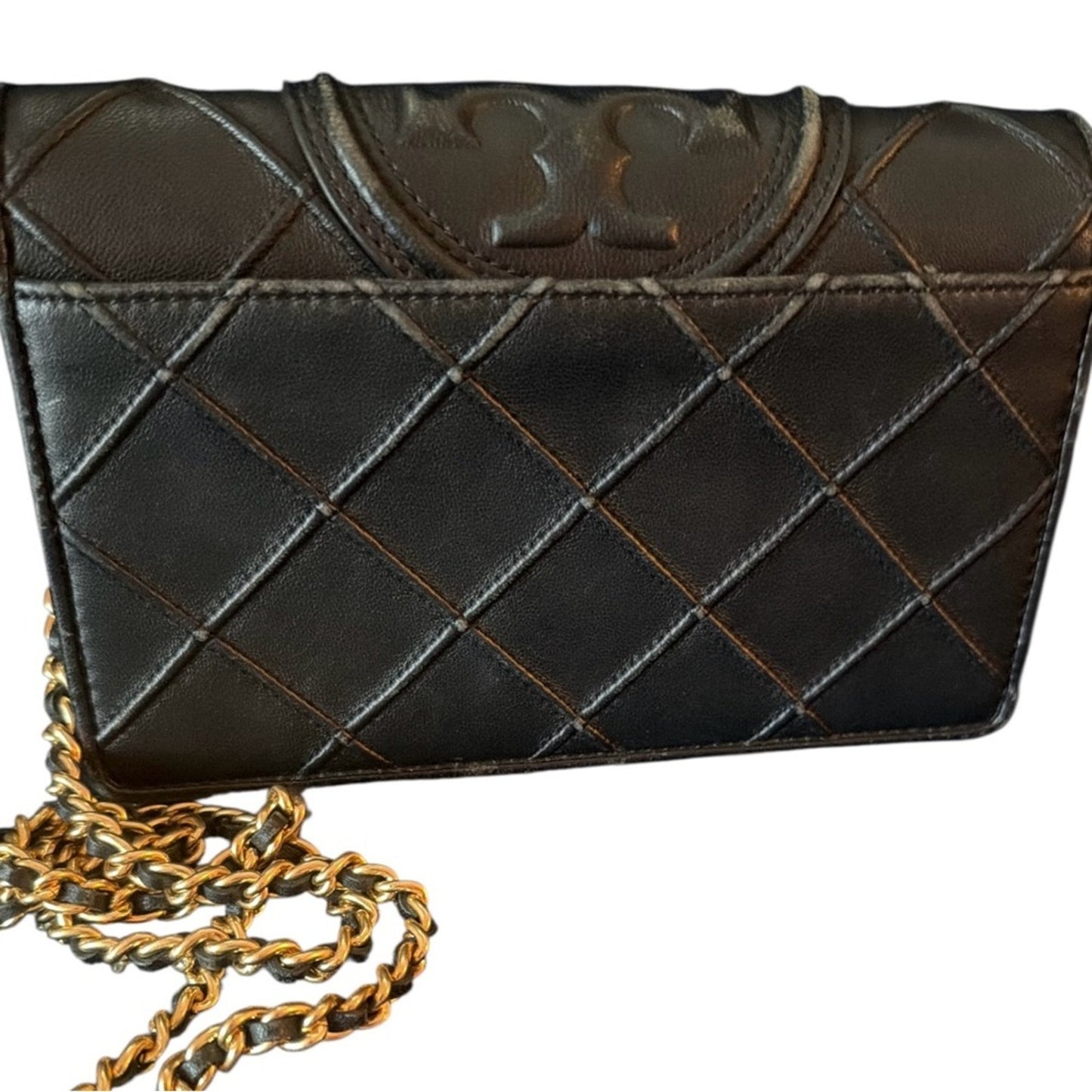 Tory Burch Fleming Soft Chain Wallet Crossbody - Black