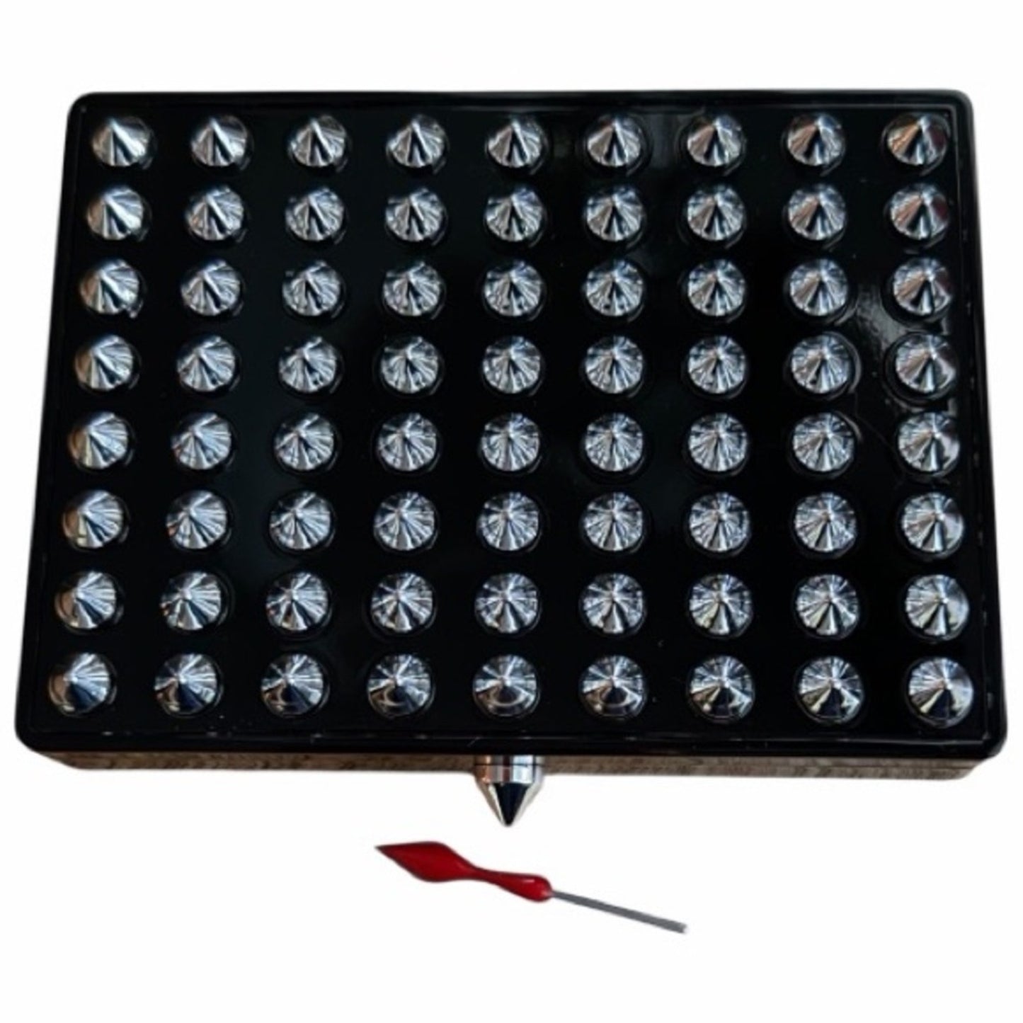 Christian Louboutin Black  & Silver Studded Case NWB & Key NWB