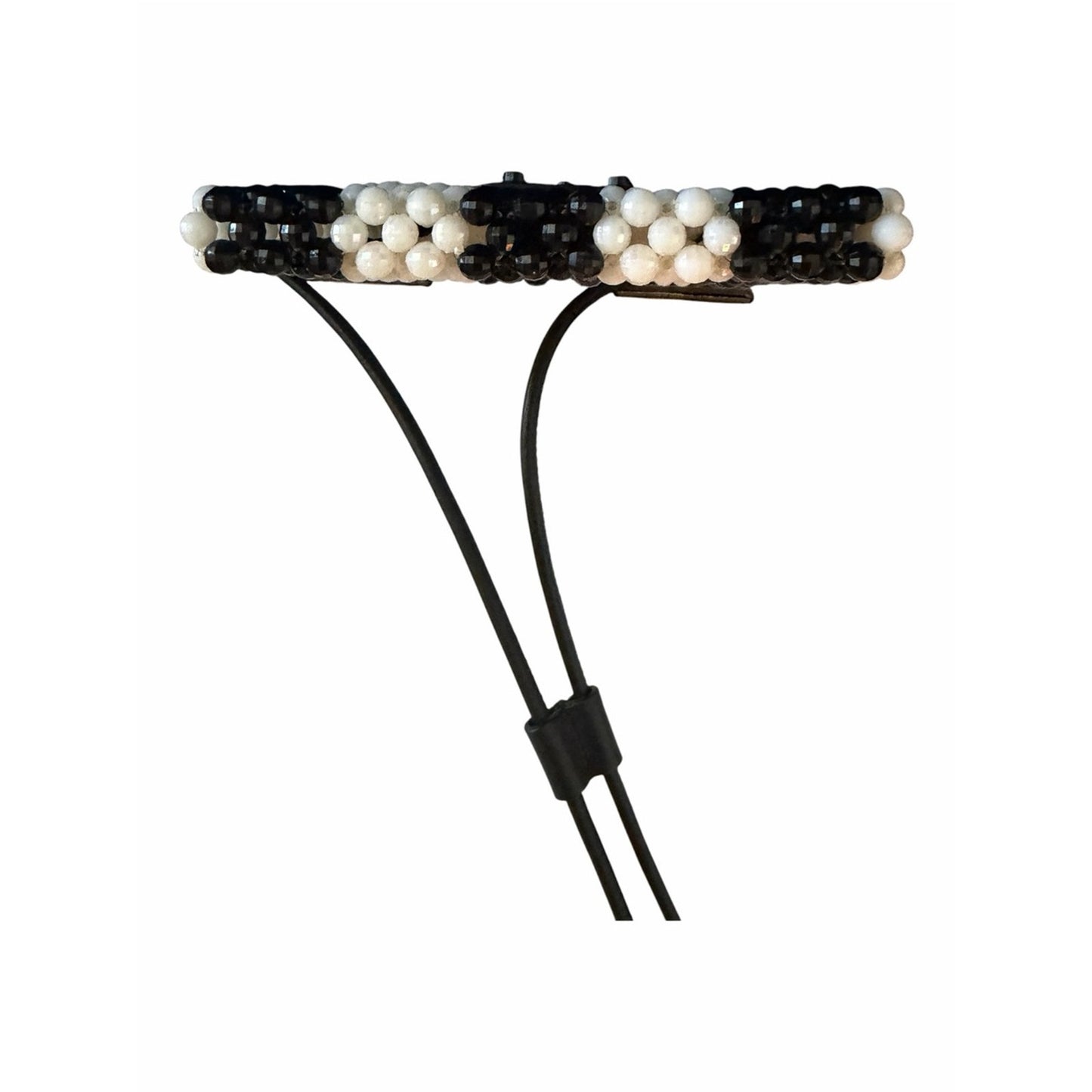Furla Beaded Phone Crossbody Bag Black & Ivory Mini Pouch Italy