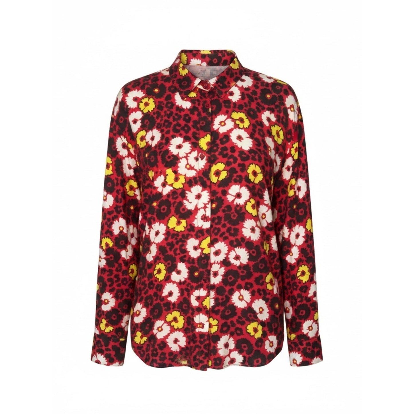 The Kooples Men’s M Animal Print Floral Button Down Shirt Slim Fit Unisex NWT