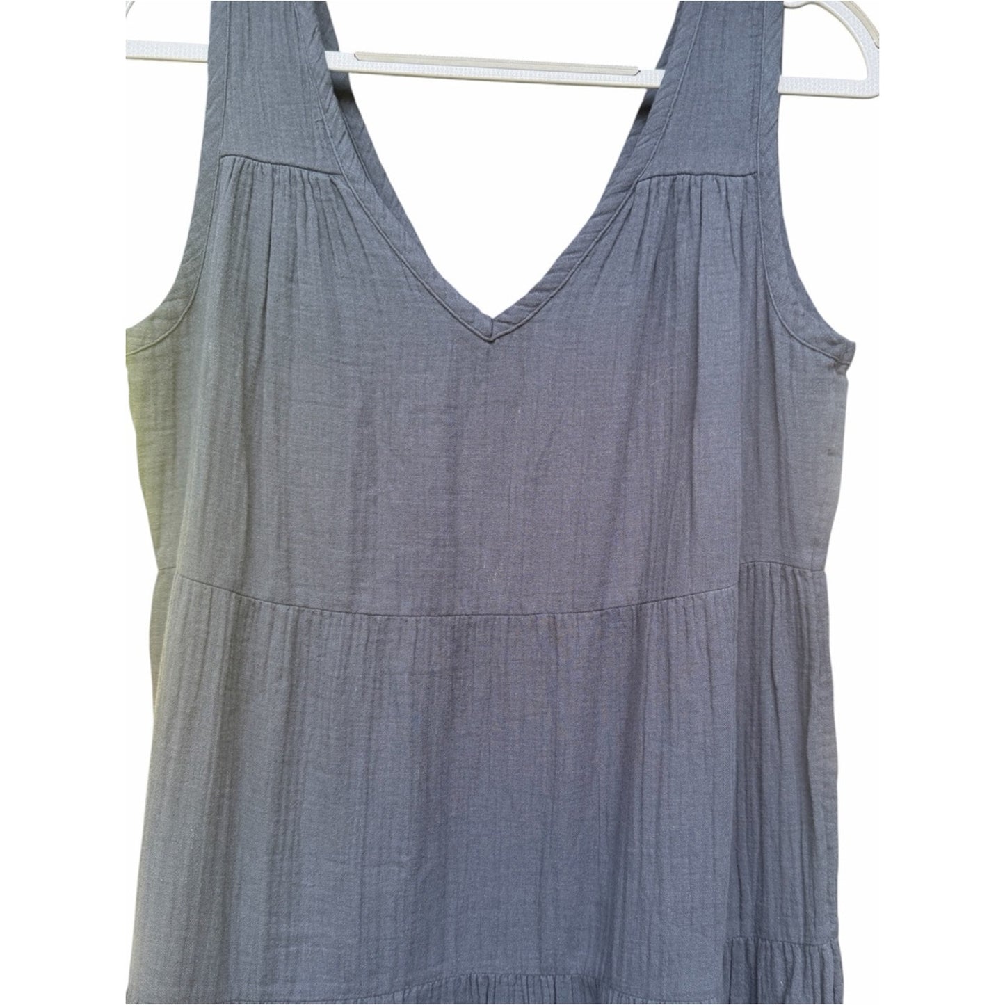 NWT Quince Organic Cotton Gauze Maxi Dress Gray S