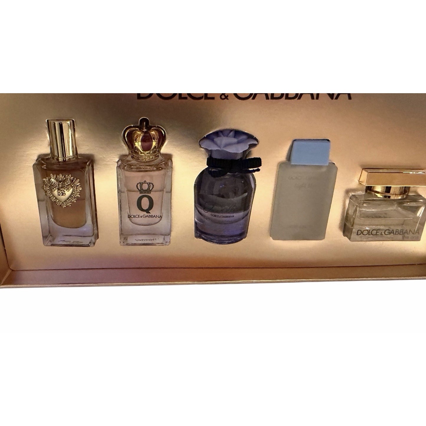 Dolce & Gabbana Mini Perfume Set 5x5ml Devotion Q Dolce Light Blue The One New