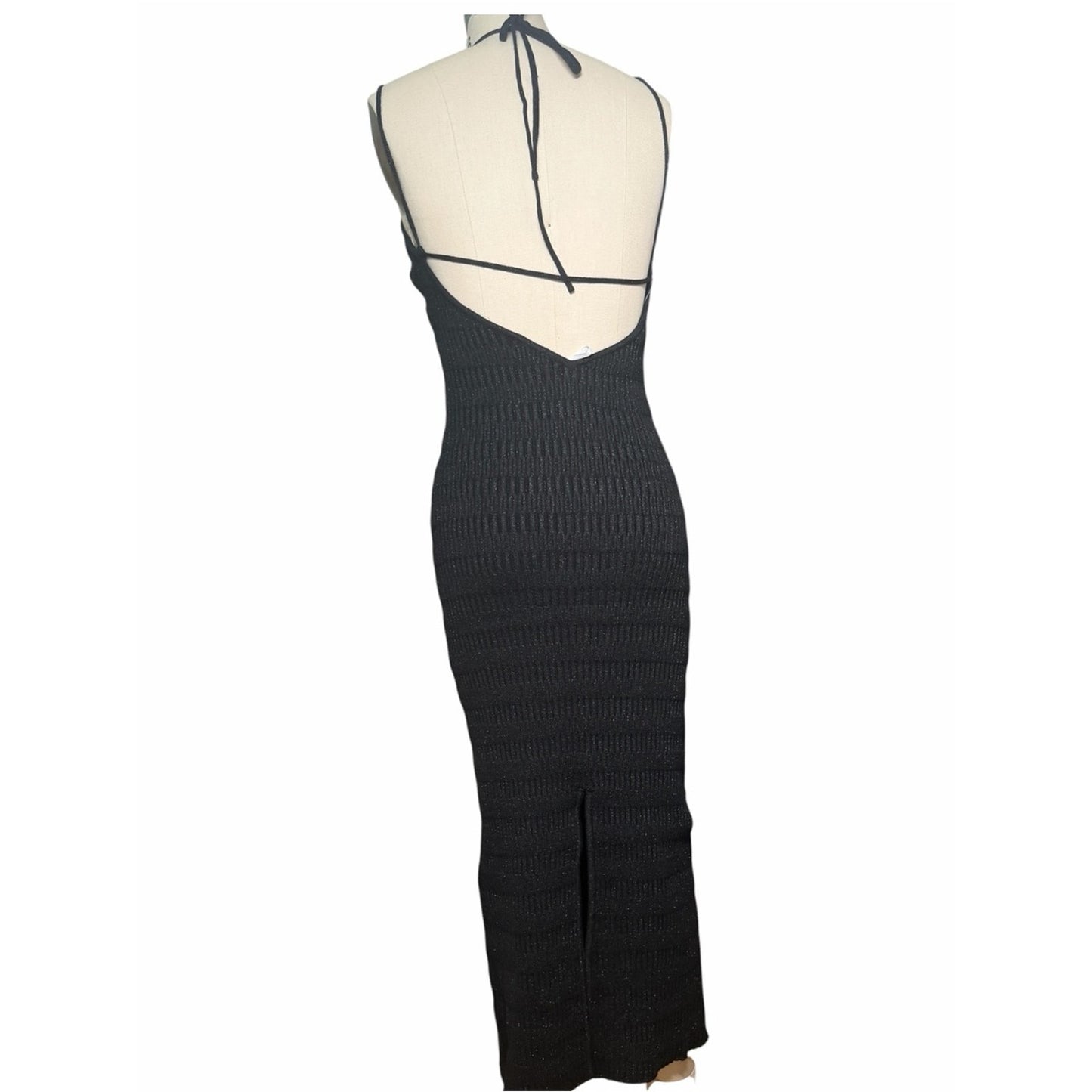 Torn by Ronny Kobo Ingrid Black Knit Maxi Dress NWT Size Med
