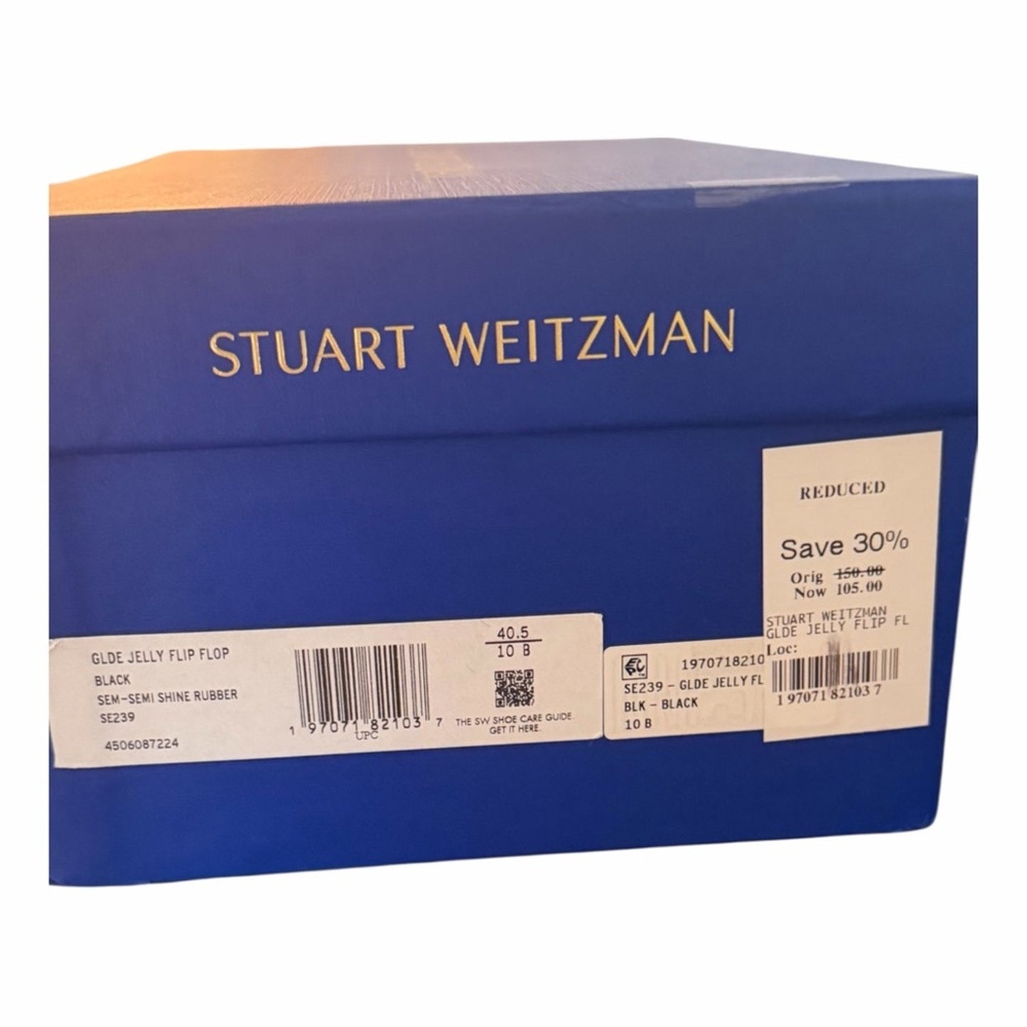 Stuart Weitzman Glide Pearl Jelly Flip Flops Black Size 10 NIB
