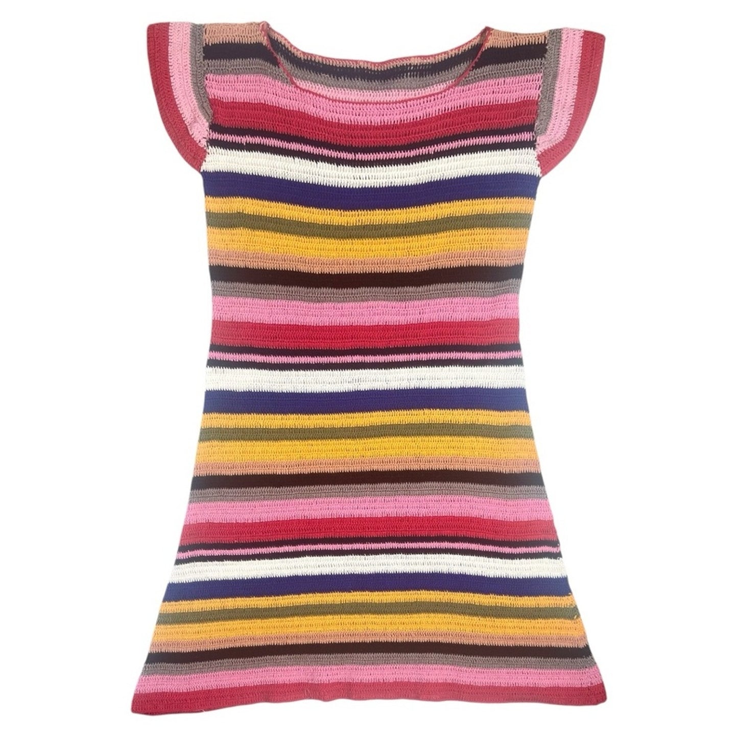 Festival Multi Colored Crochet Dress Size M