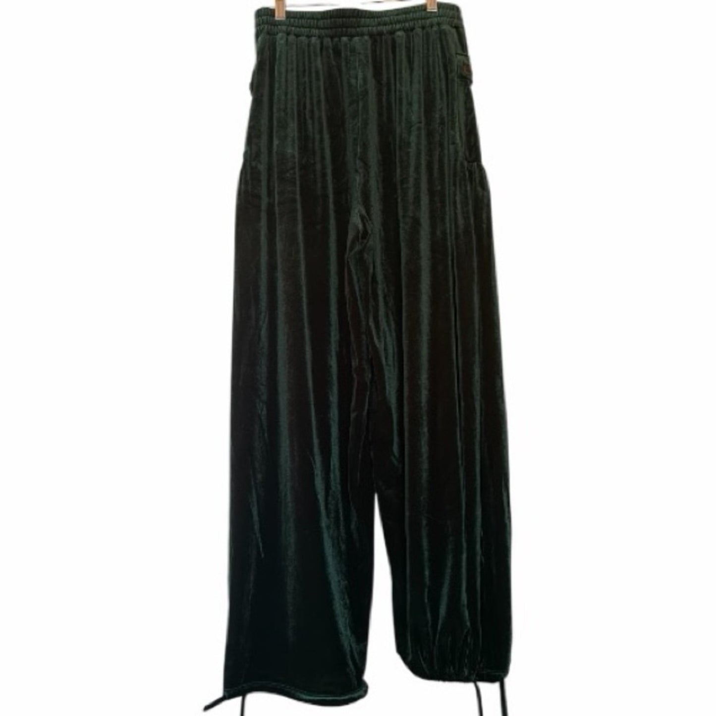 Halara Mid Rise Emerald Green Wide Leg Velvet Pants w/ Pockets NWT Size Med