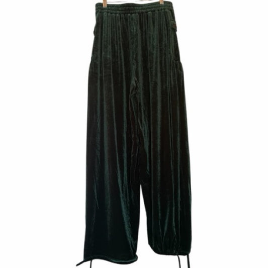 Halara Mid Rise Emerald Green Wide Leg Velvet Pants w/ Pockets NWT Size Med