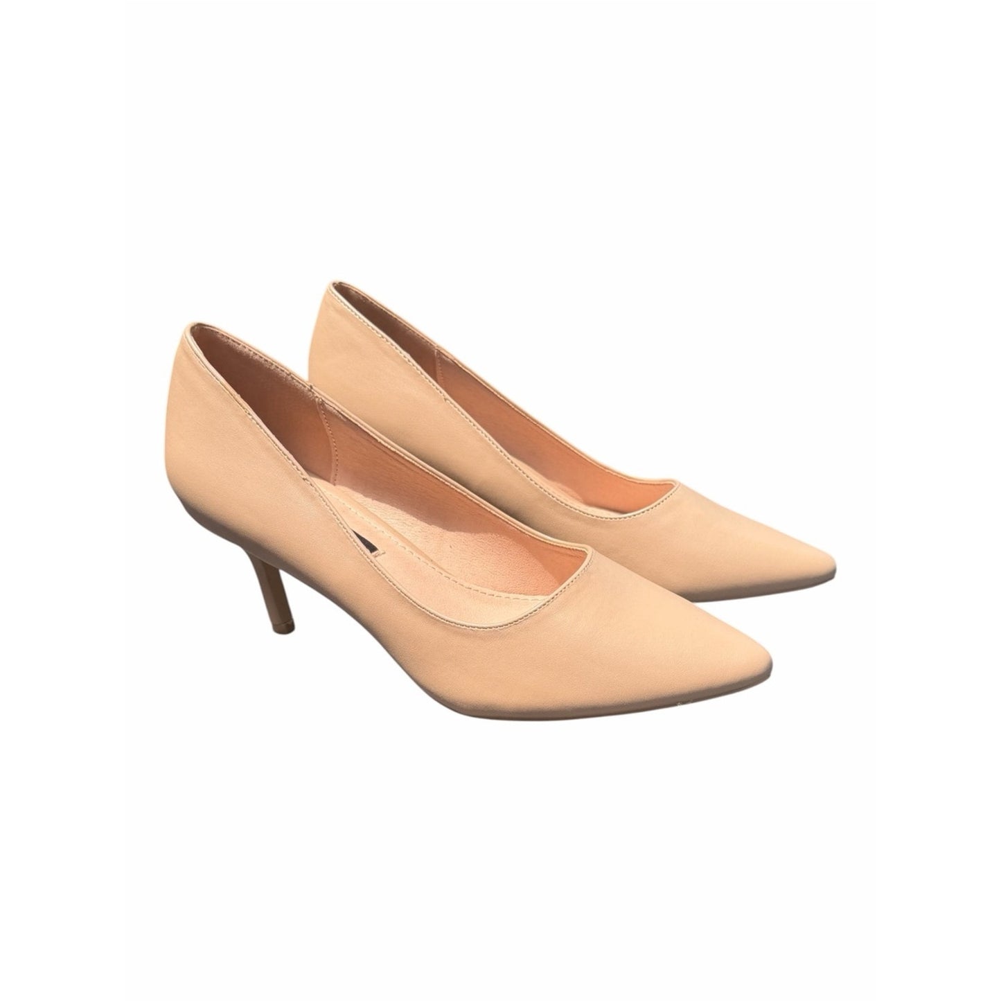 French Connection Nude Pointed Toe Pump Size 7.5 Vegan Leather Classic Pumps NIB