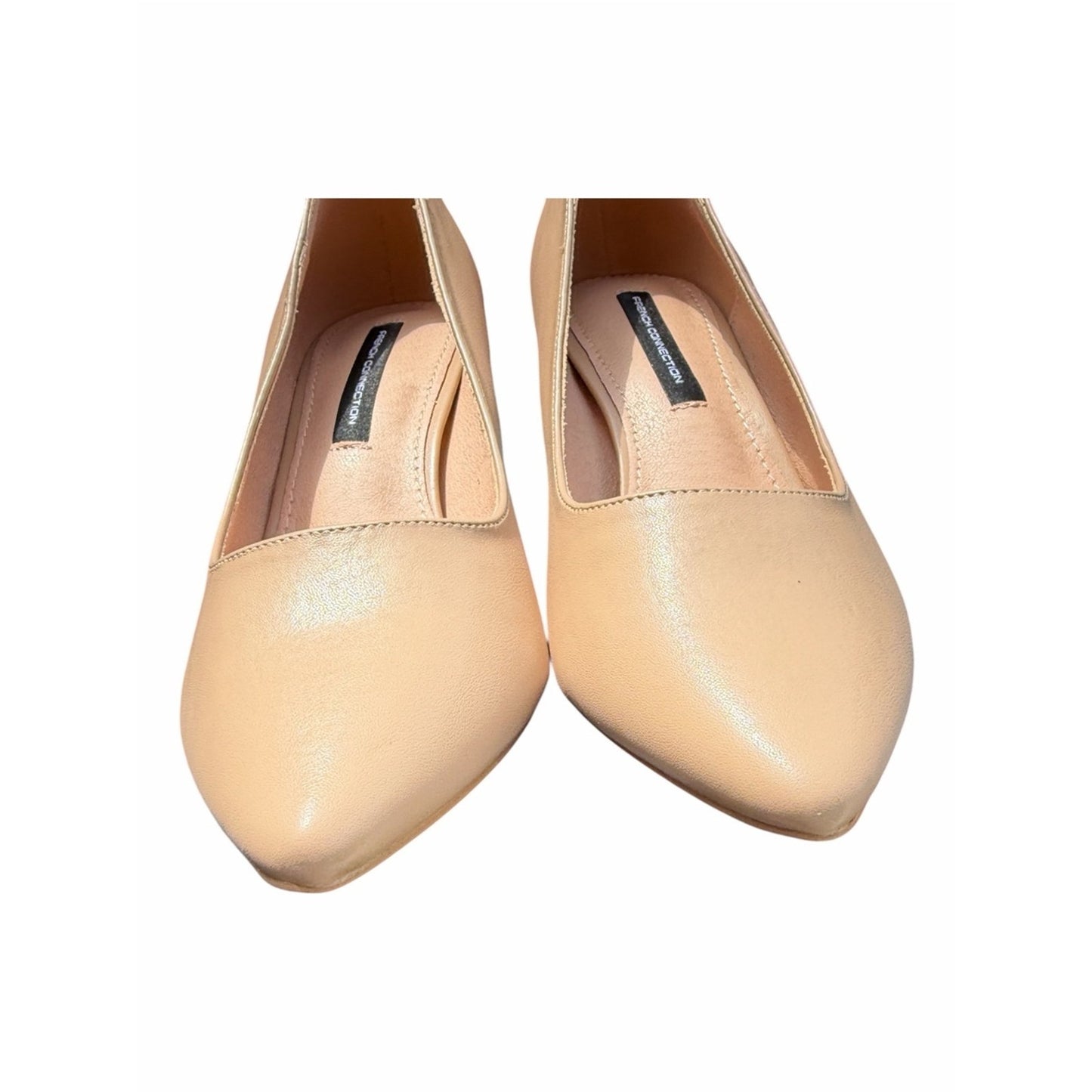 French Connection Nude Pointed Toe Pump Size 7.5 Vegan Leather Classic Pumps NIB