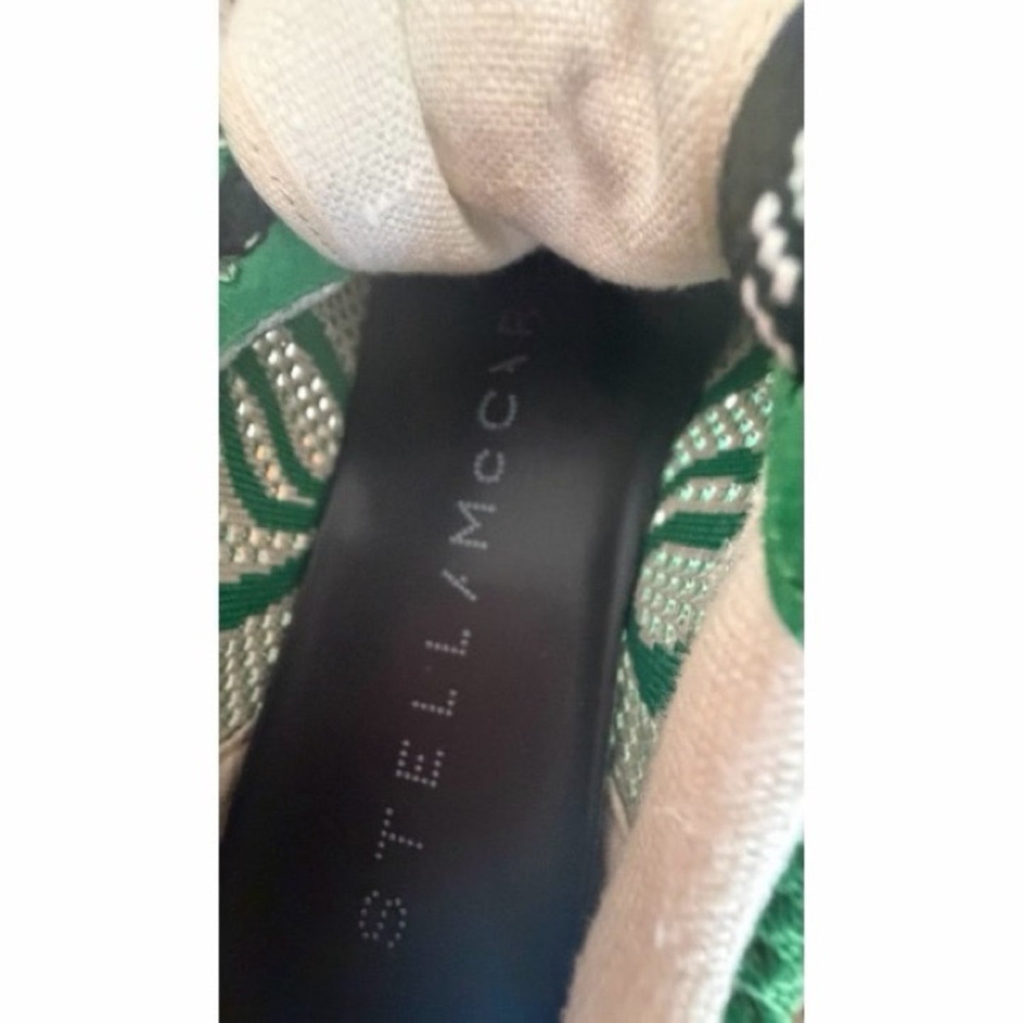 Stella McCartney S-Wave Sport Kneet Mesh Sneakers Fern Green 38 NIB