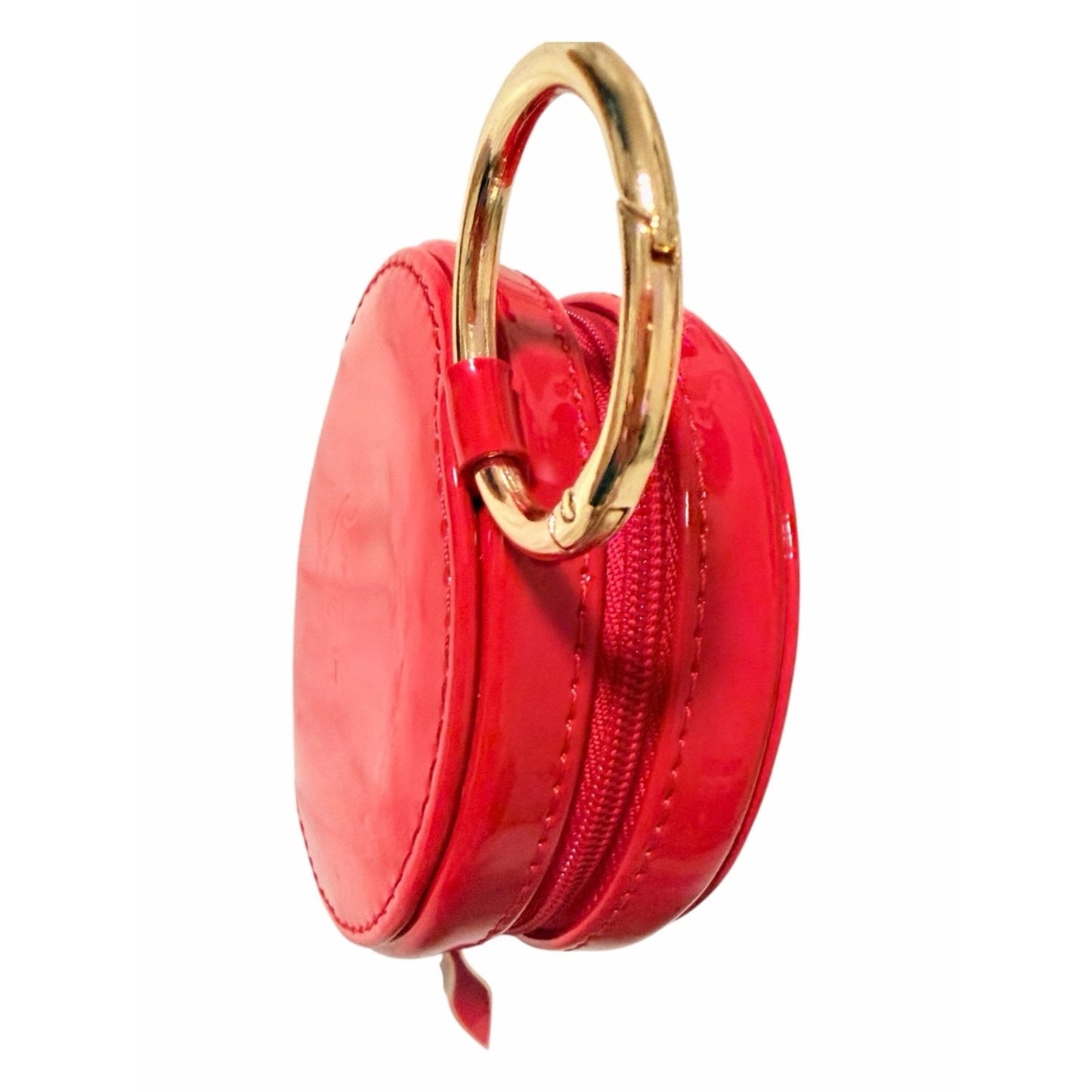 NEW Christian Louboutin Patent Red Keychain & Compact Holder Bag Charm