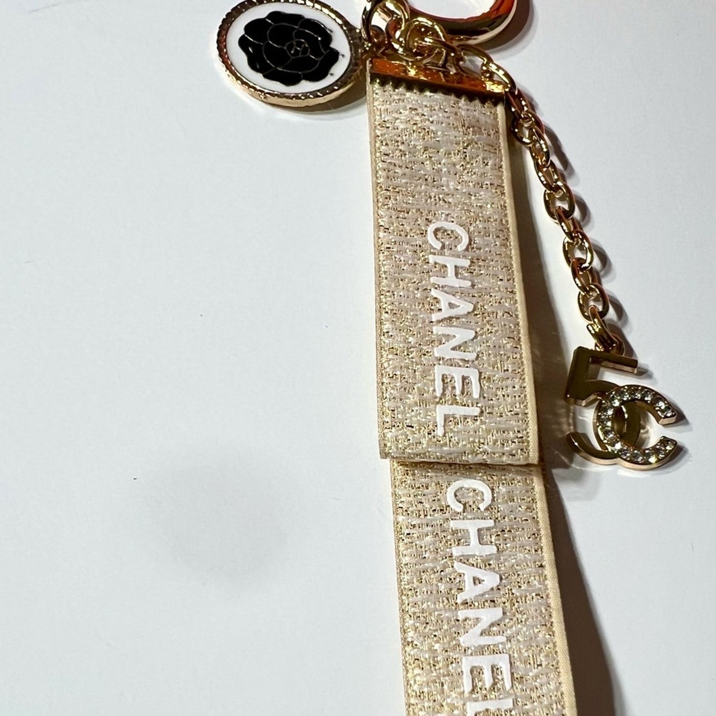 CHANEL Cream and Gold Key Holder 50th Anniversary - Bag Charm NIB