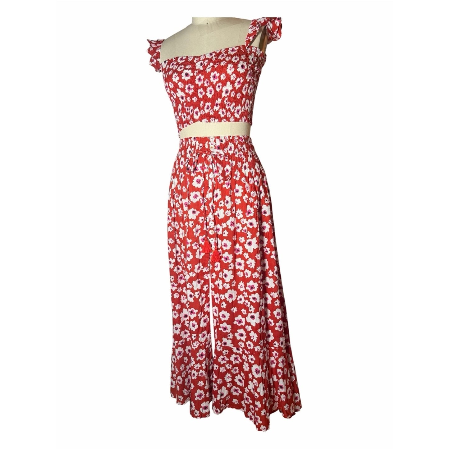 Tiare Hawaii NWT Floral Two Piece Resort Dress Set Medium One Size Fits S/M/L