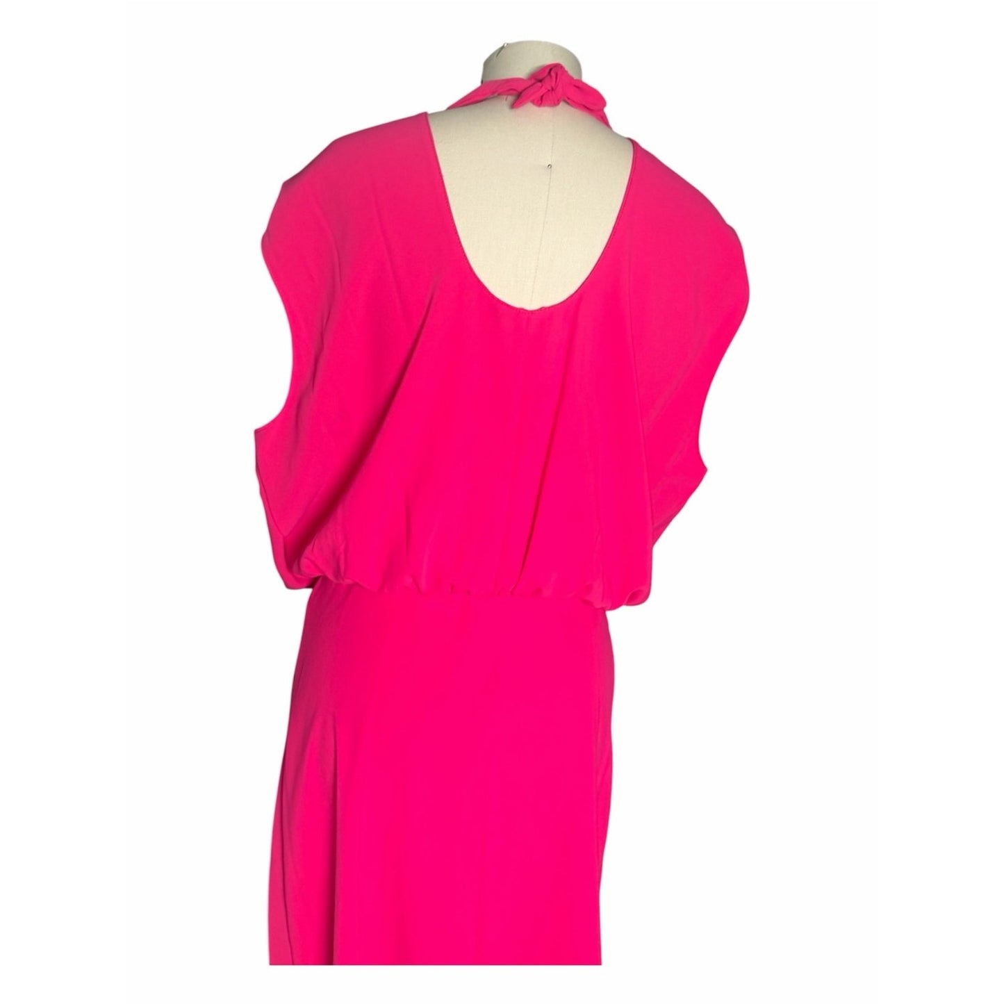 Amanda Uprichard Franny Hot Pink Midi Dress NWT XL Wedding Guest Cocktail