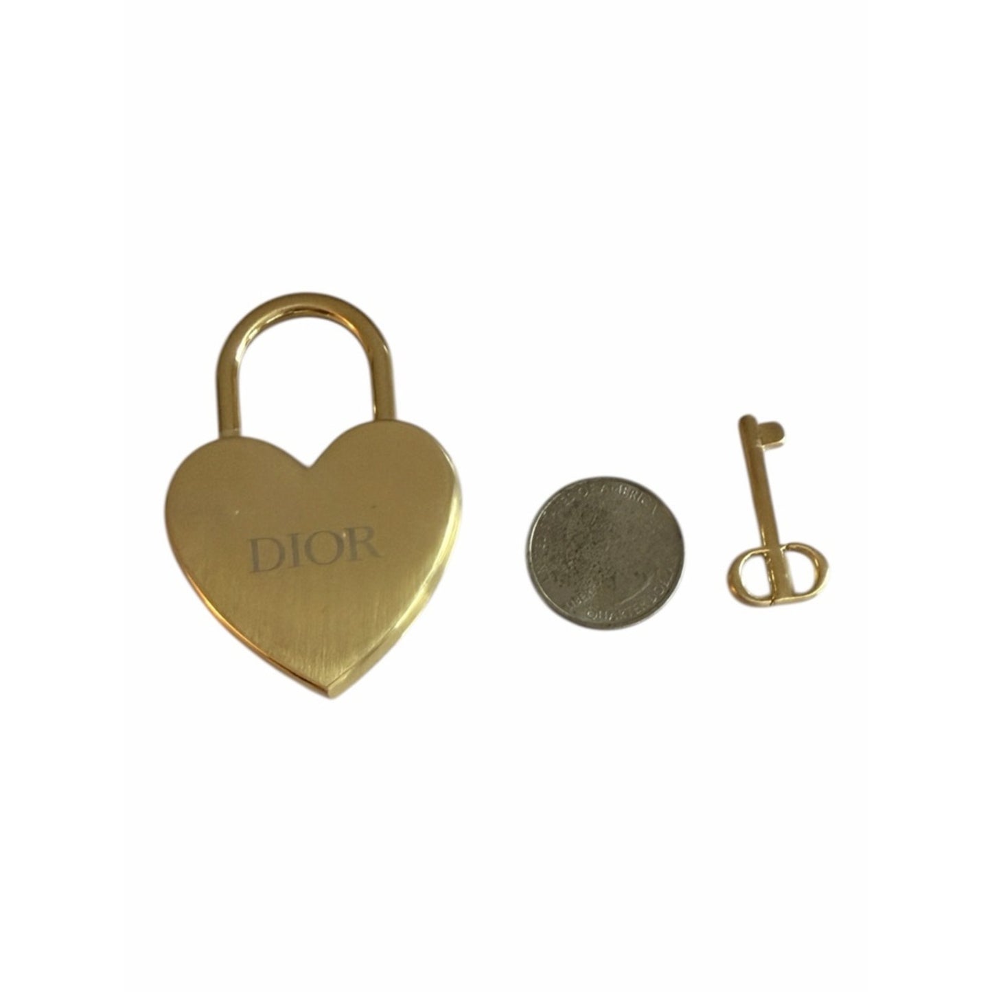 Christian Dior Heart Lock & Key Collectible Gold Tone Rare w Original Box