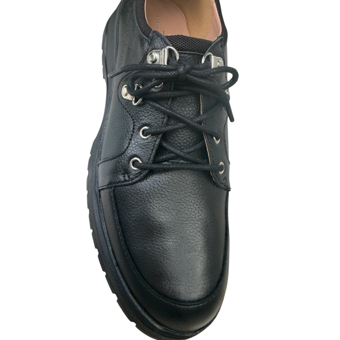Paolo Rielo-L Black Leather Lug Sole Oxfords NIB Women’s 9M