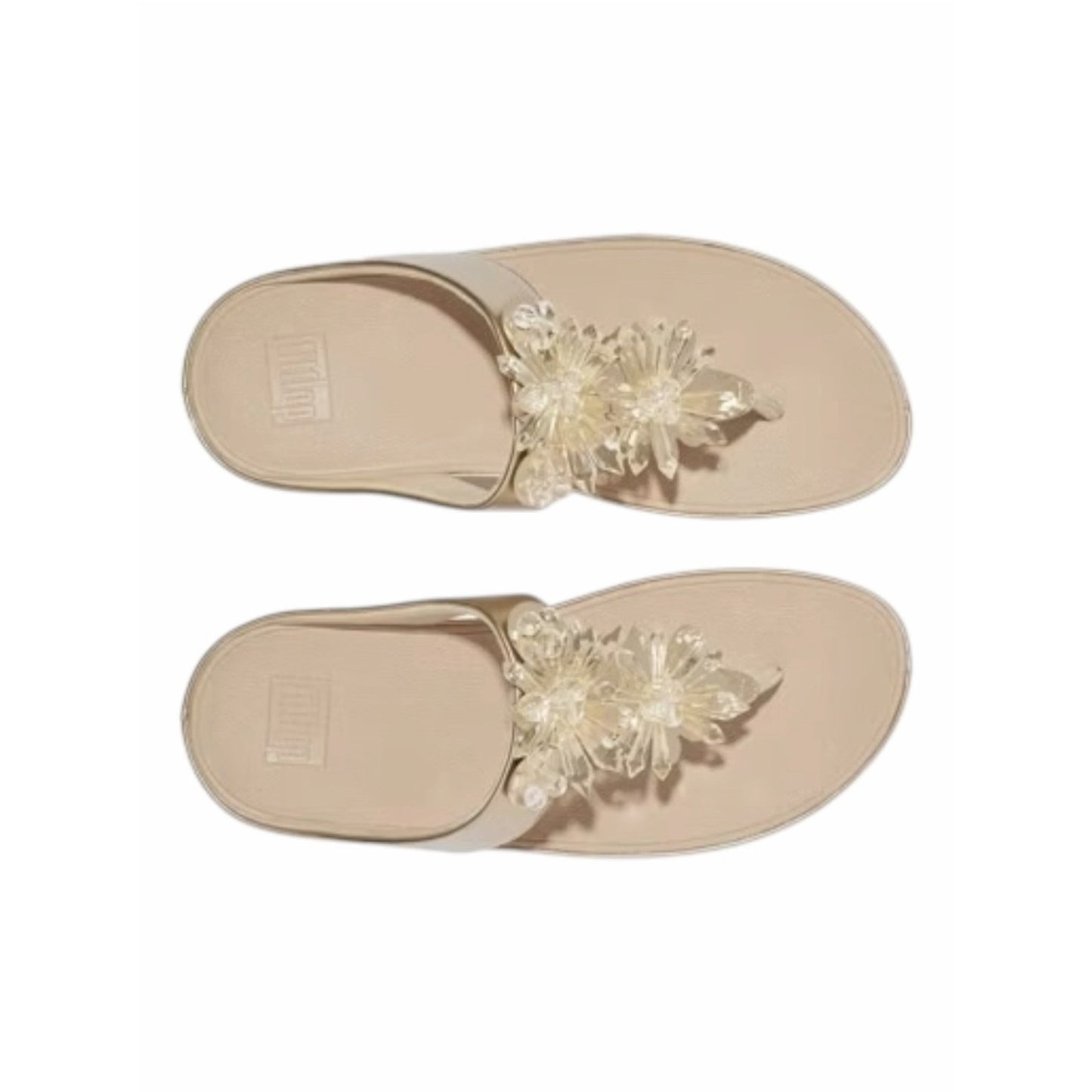 FitFlop Galaxy Embellished Toe Thong Sandals Gold Size 9 NIB Comfort Sandals